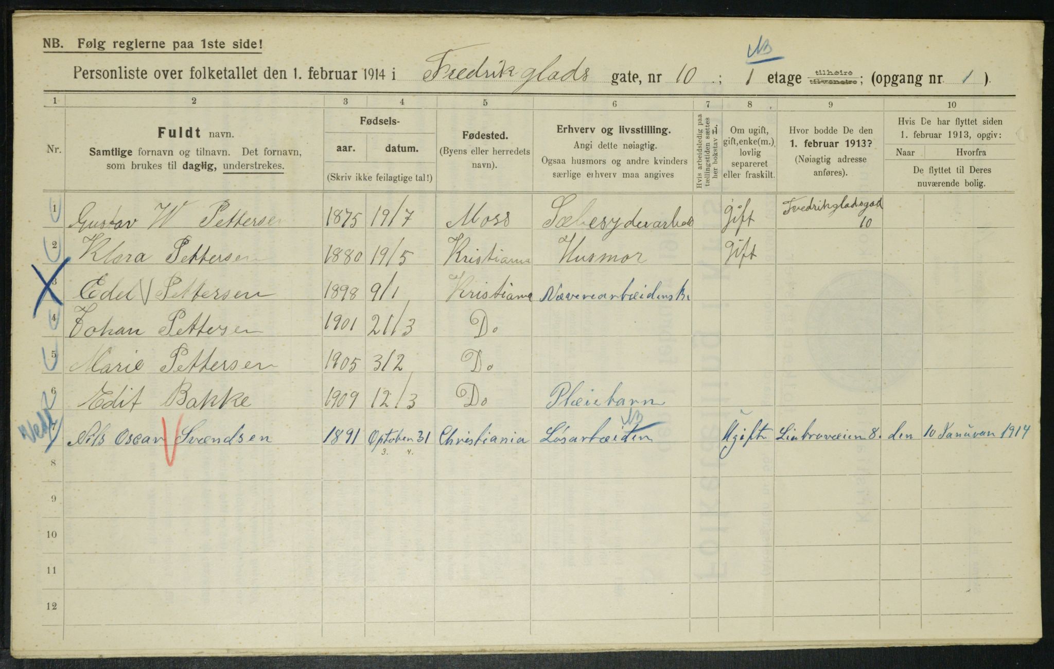 OBA, Kommunal folketelling 1.2.1914 for Kristiania, 1914, s. 26693