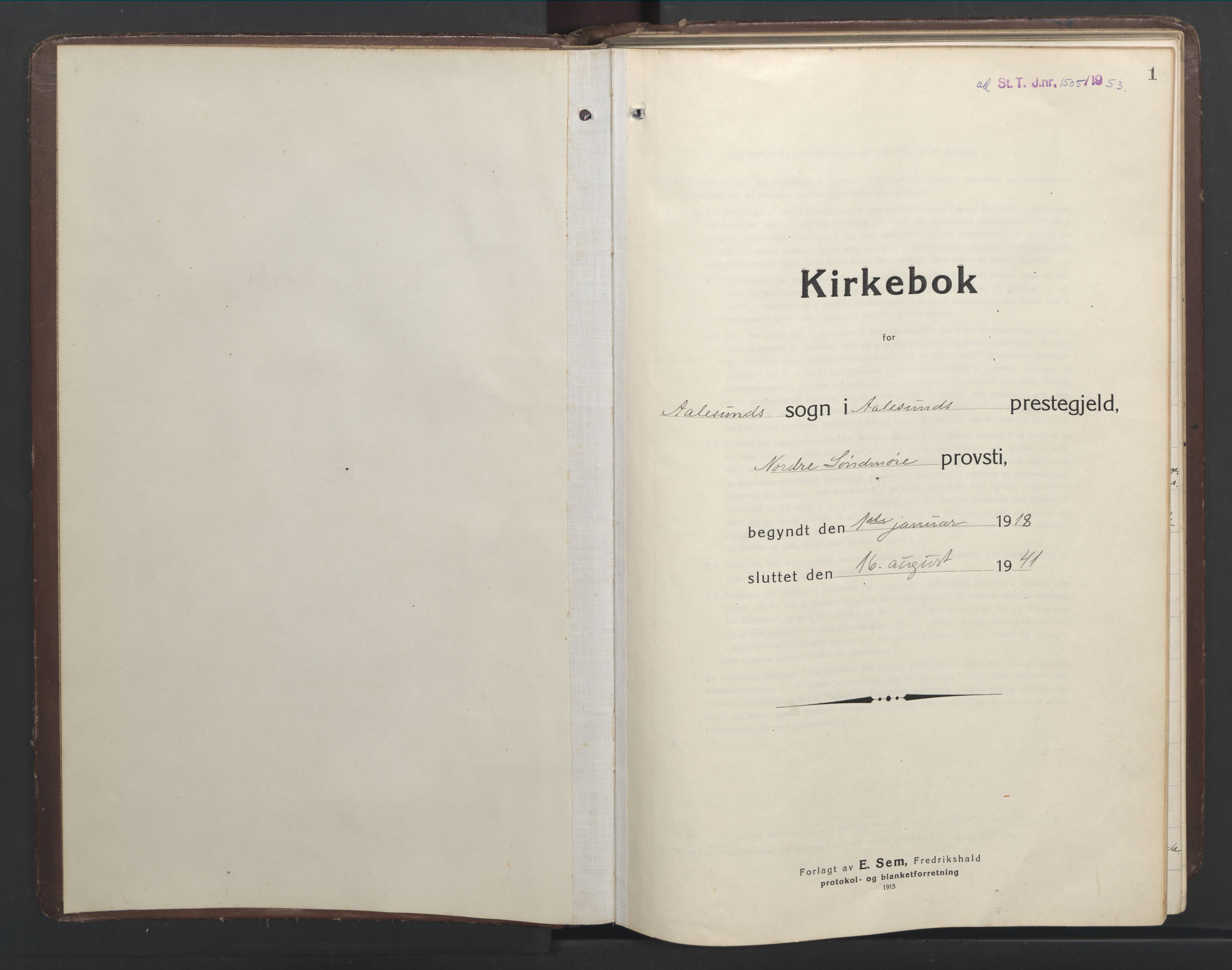 Ministerialprotokoller, klokkerbøker og fødselsregistre - Møre og Romsdal, SAT/A-1454/529/L0473: Klokkerbok nr. 529C10, 1918-1941, s. 1
