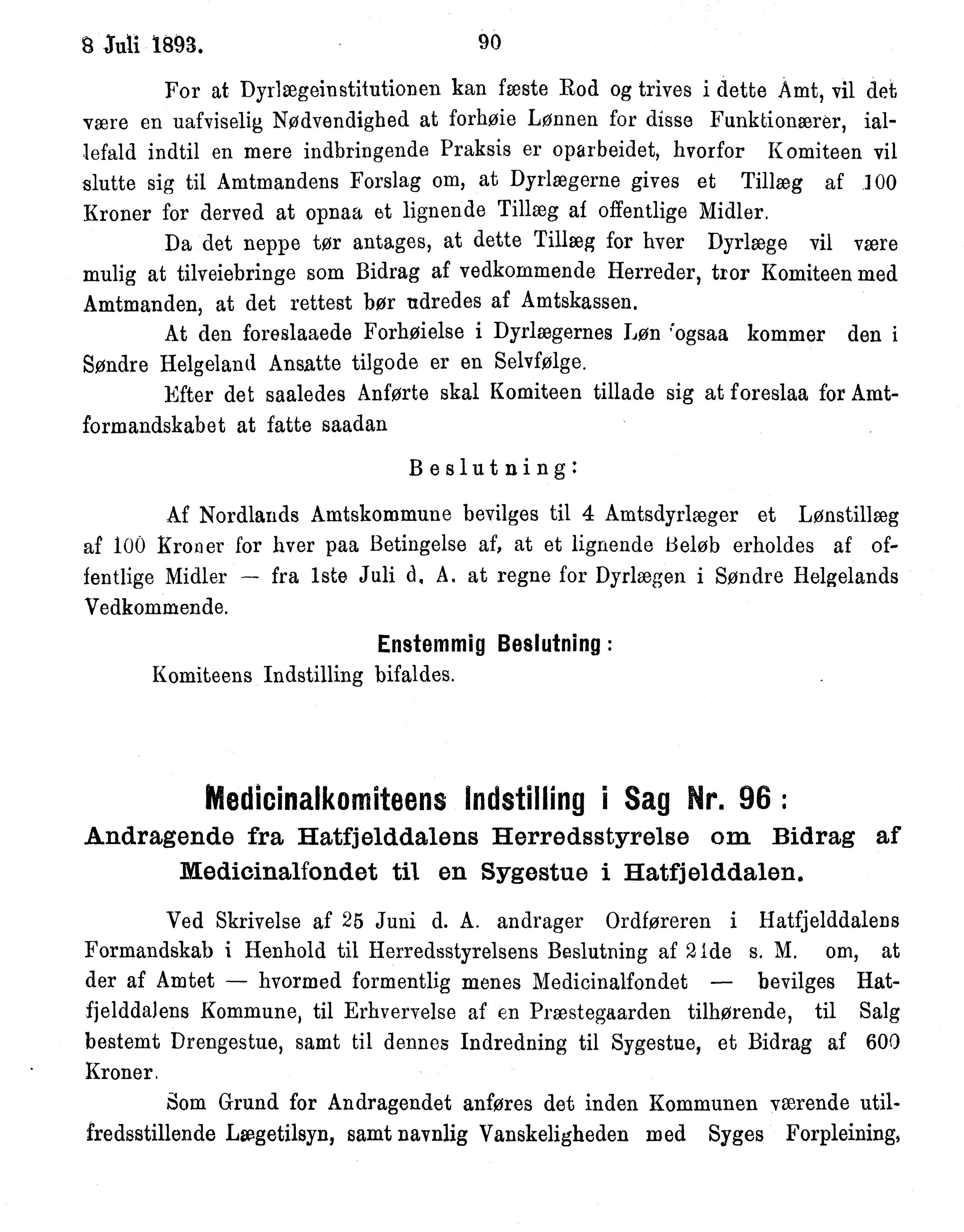 Nordland Fylkeskommune. Fylkestinget, AIN/NFK-17/176/A/Ac/L0016: Fylkestingsforhandlinger 1891-1893, 1891-1893