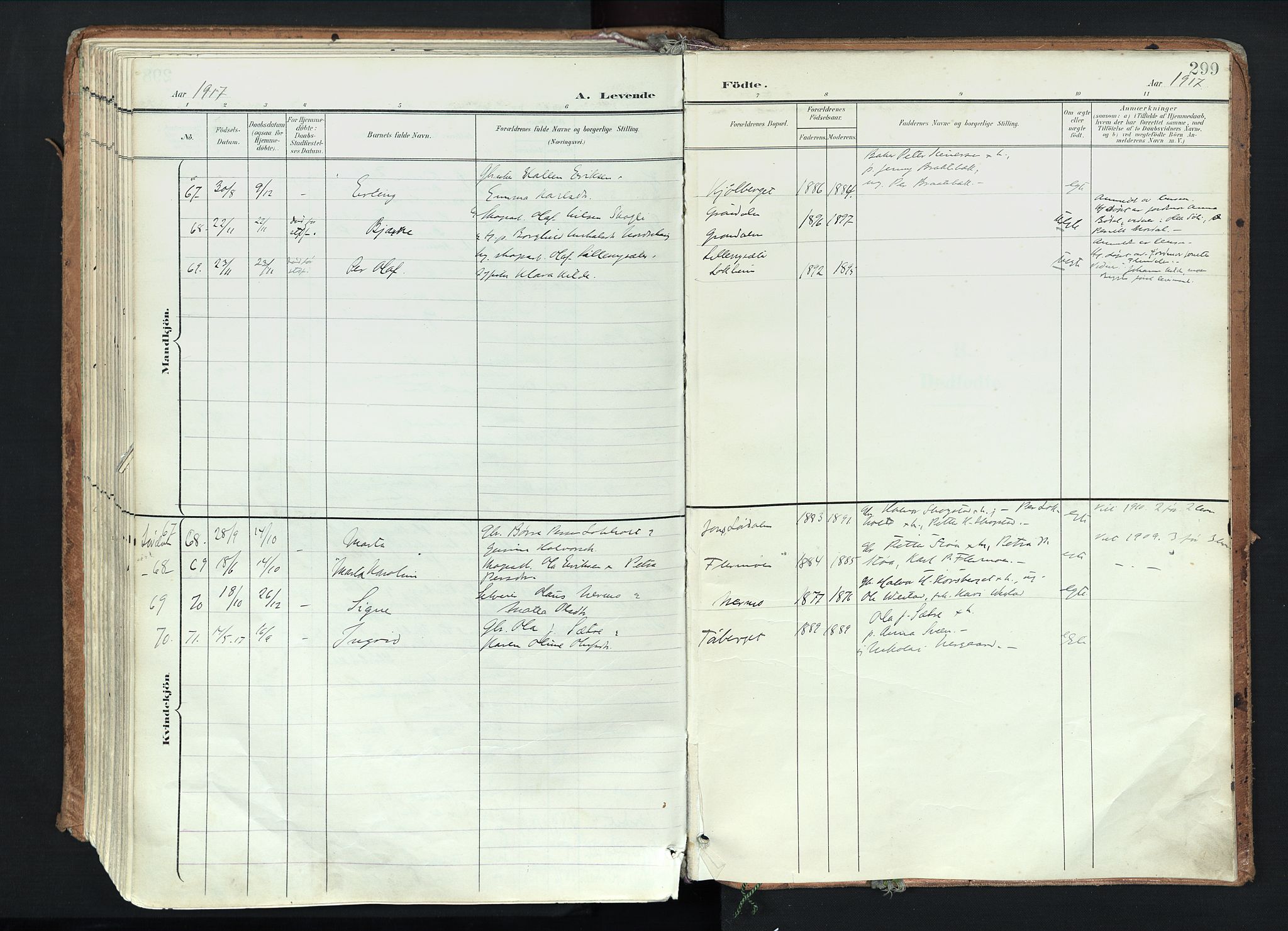 Trysil prestekontor, AV/SAH-PREST-046/H/Ha/Haa/L0012: Ministerialbok nr. 12, 1898-1917, s. 299