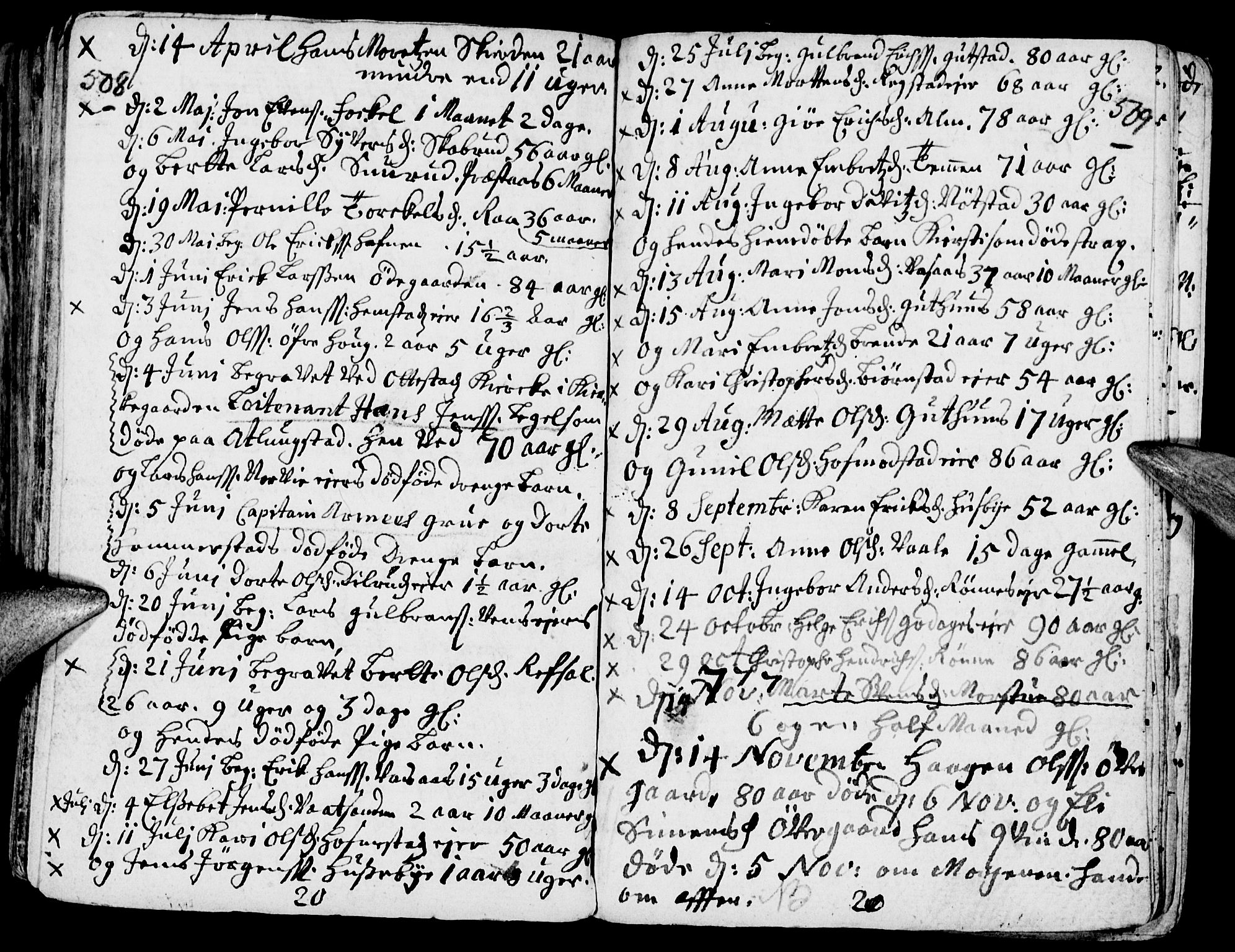 Stange prestekontor, AV/SAH-PREST-002/K/L0002: Ministerialbok nr. 2, 1724-1740, s. 508-509