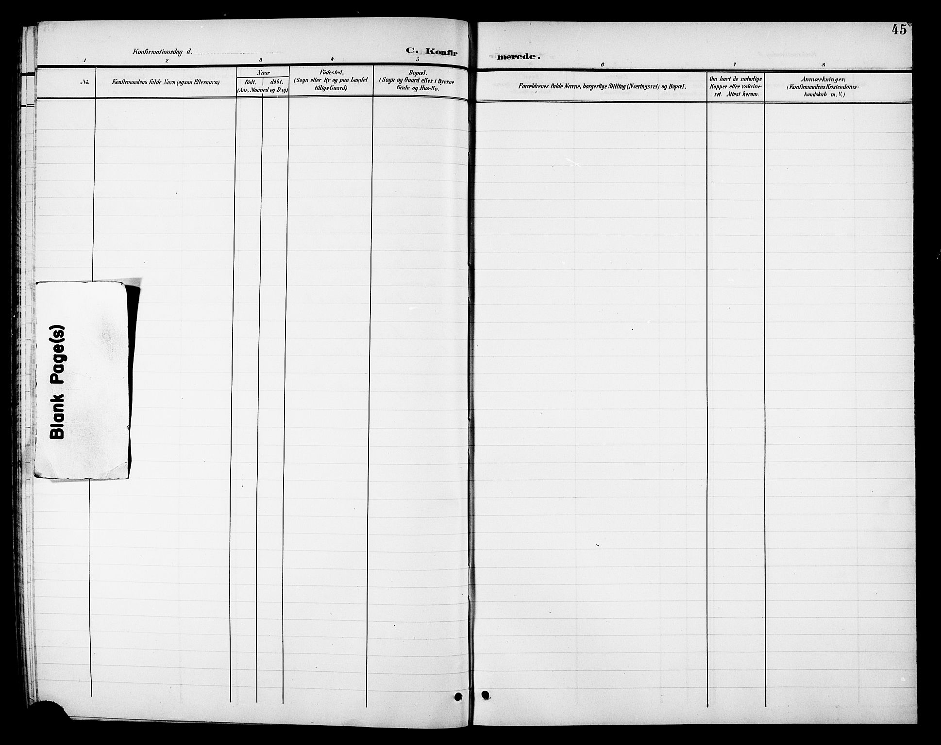 Ministerialprotokoller, klokkerbøker og fødselsregistre - Nordland, AV/SAT-A-1459/811/L0170: Klokkerbok nr. 811C02, 1896-1908, s. 45