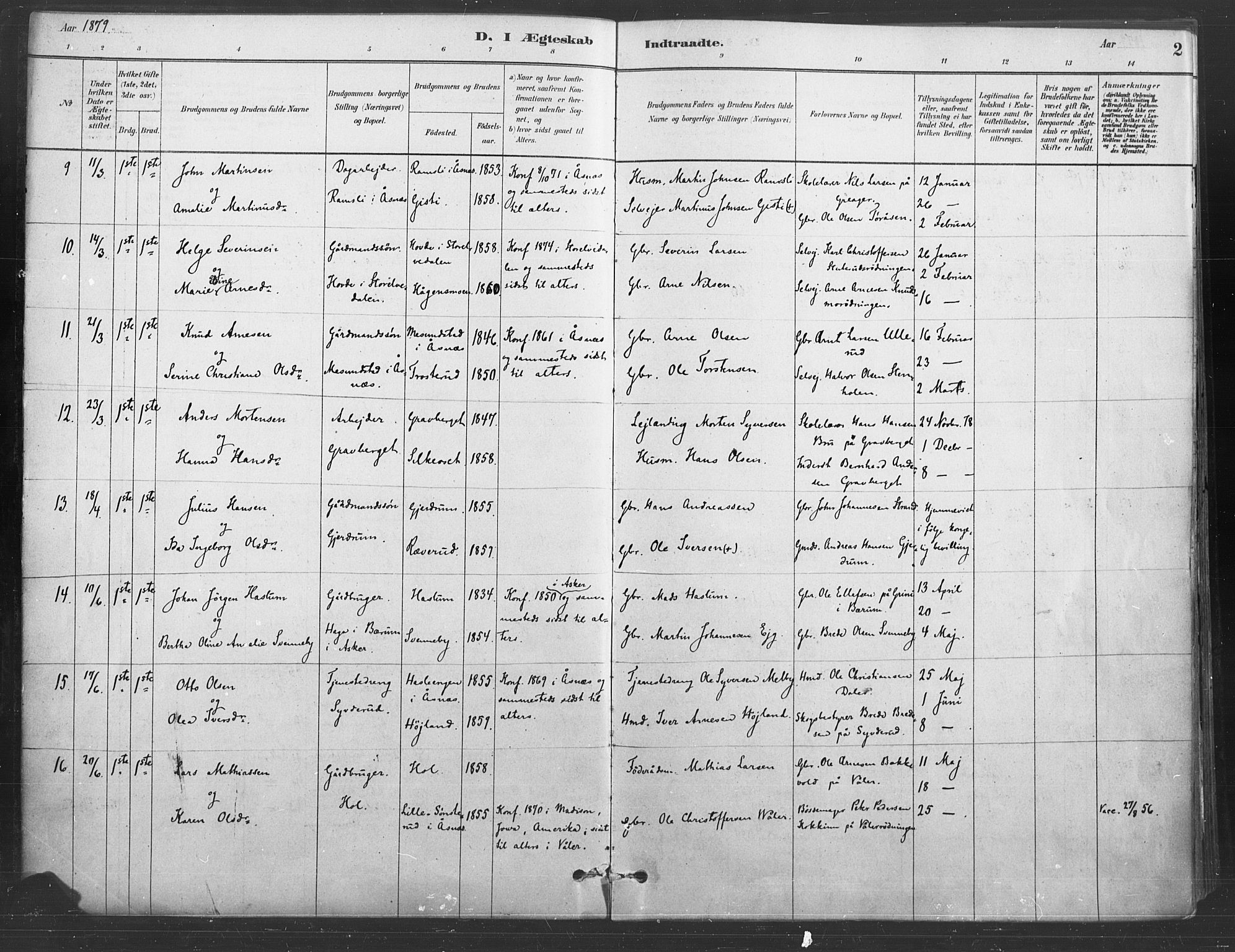 Våler prestekontor, Hedmark, AV/SAH-PREST-040/H/Ha/Haa/L0004: Ministerialbok nr. 4, 1879-1893, s. 2