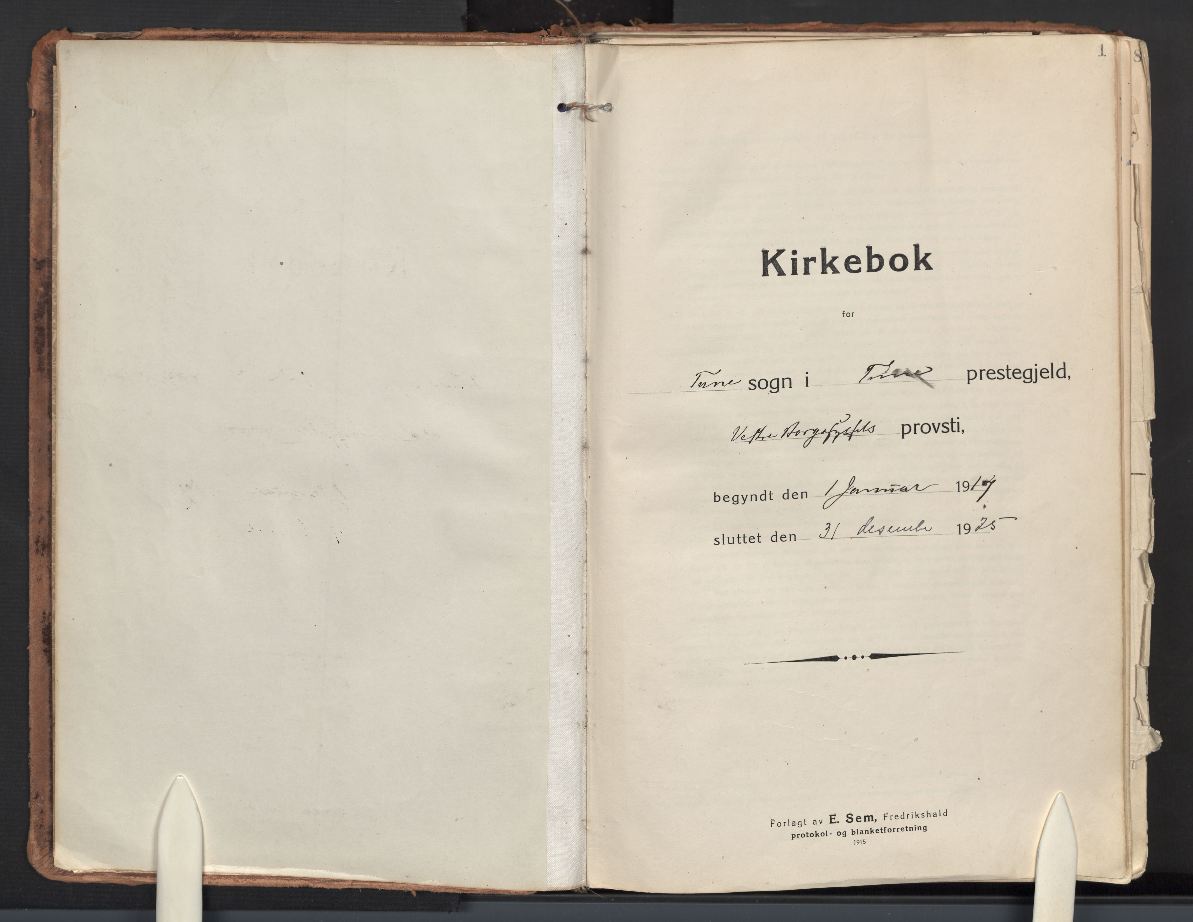 Tune prestekontor Kirkebøker, SAO/A-2007/F/Fa: Ministerialbok nr. 22, 1917-1925, s. 1