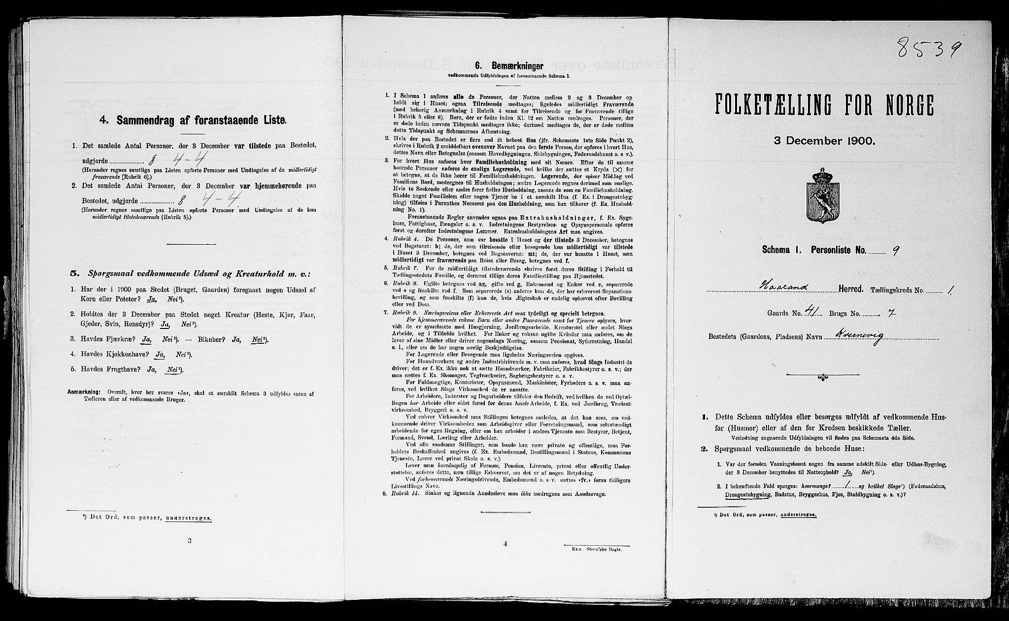 SAST, Folketelling 1900 for 1124 Haaland herred, 1900, s. 115