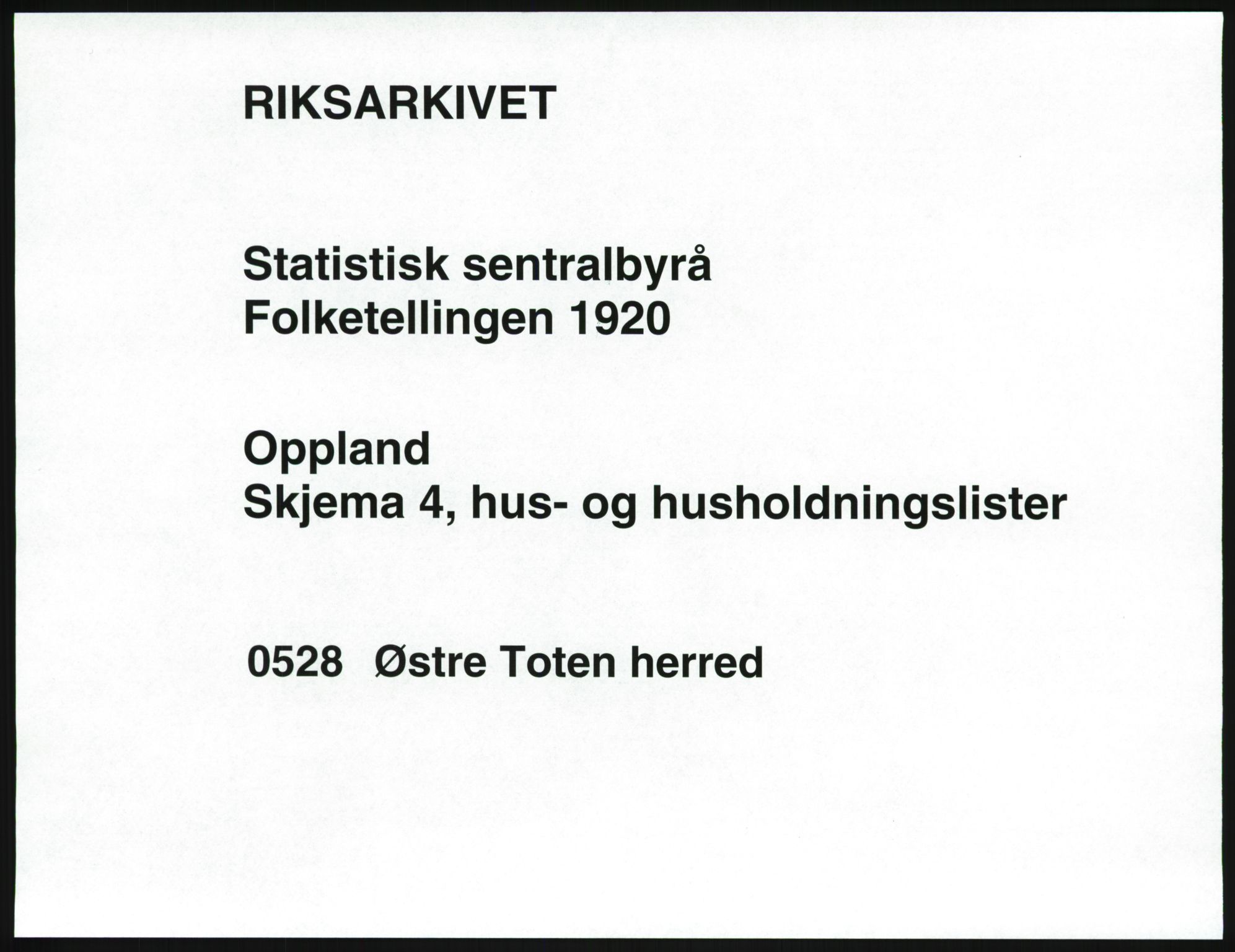 SAH, Folketelling 1920 for 0528 Østre Toten herred, 1920, s. 68