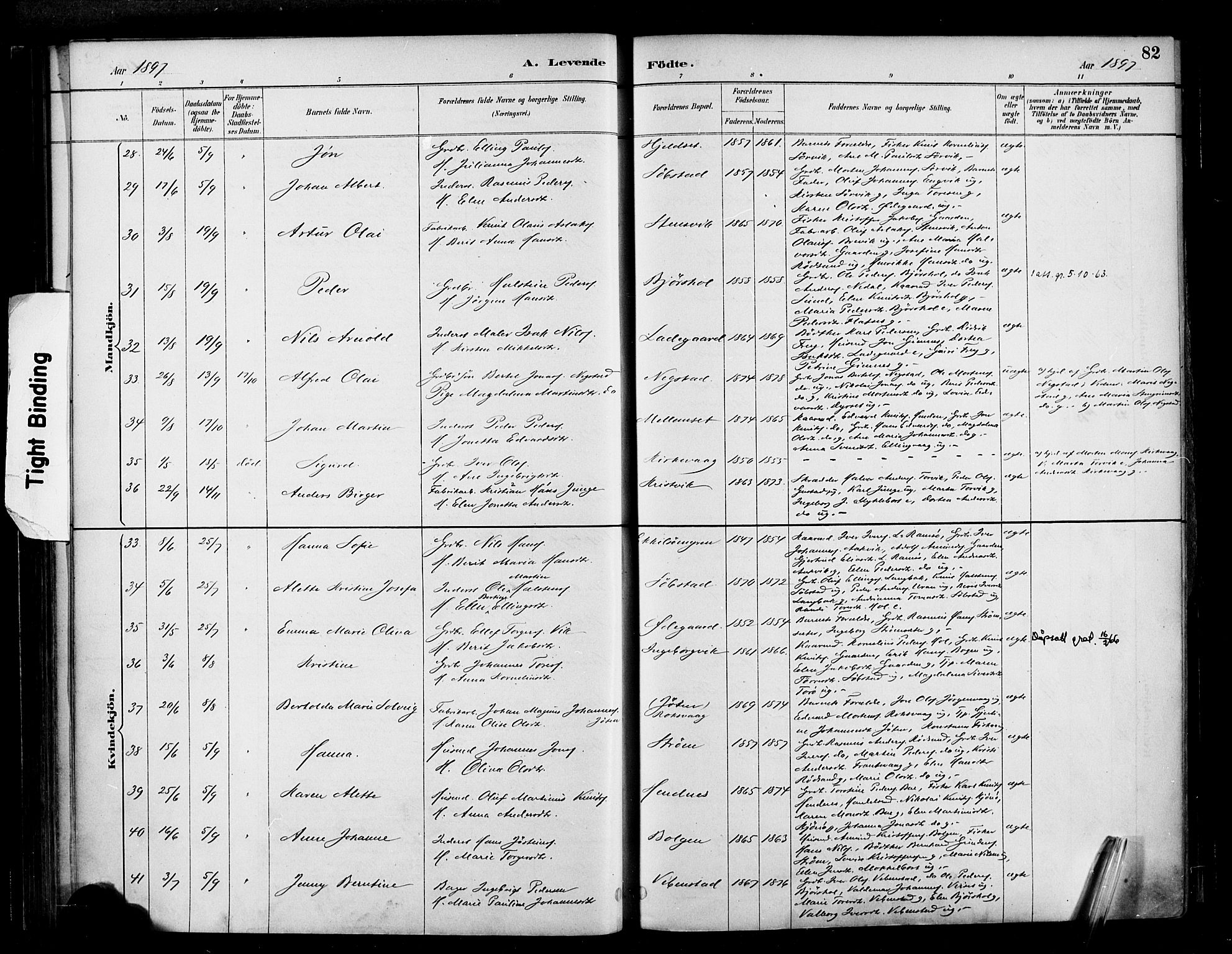 Ministerialprotokoller, klokkerbøker og fødselsregistre - Møre og Romsdal, AV/SAT-A-1454/569/L0819: Ministerialbok nr. 569A05, 1885-1899, s. 82