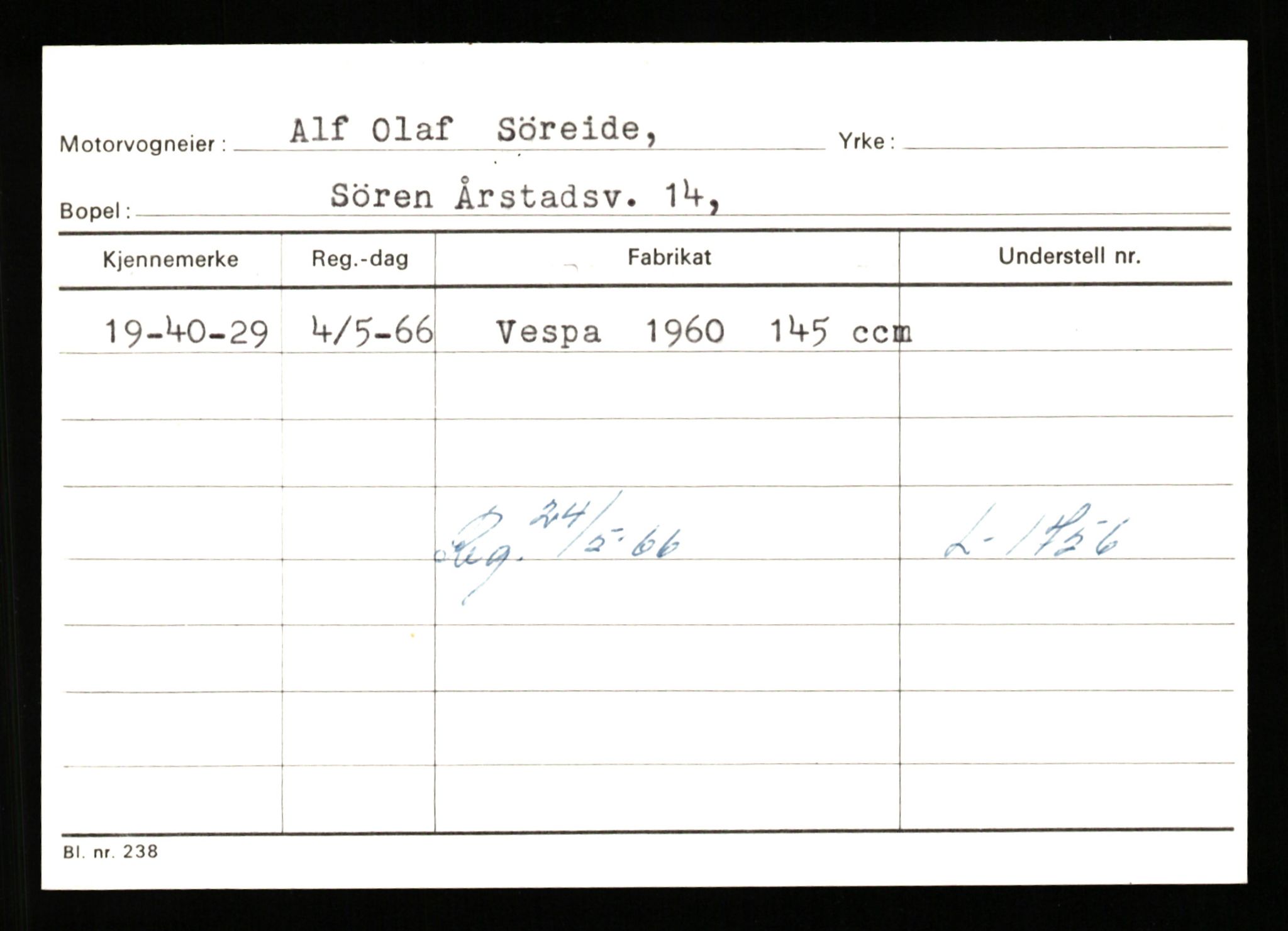 Stavanger trafikkstasjon, SAST/A-101942/0/G/L0010: Registreringsnummer: 130000 - 239953, 1930-1971, s. 2221