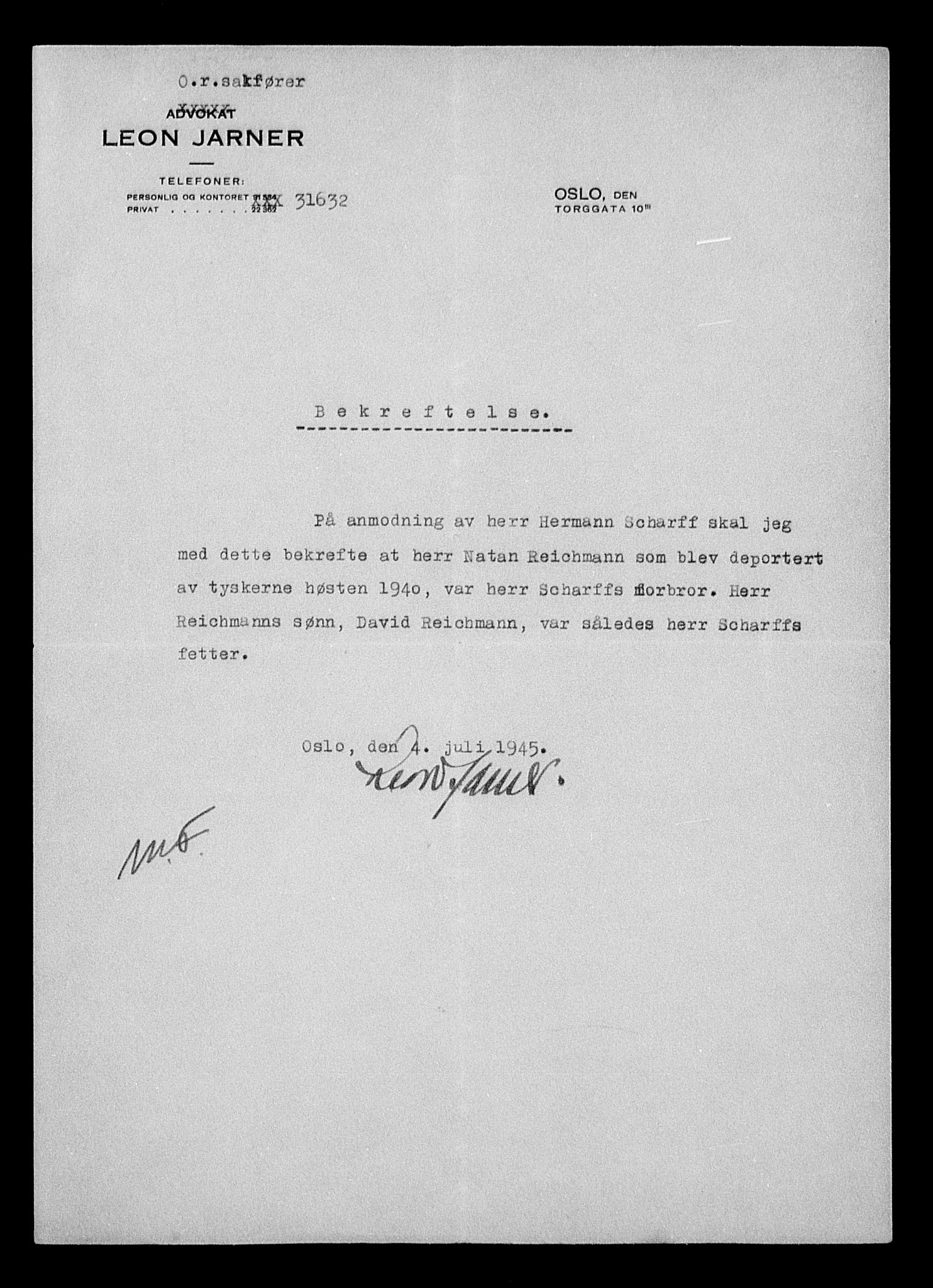 Justisdepartementet, Tilbakeføringskontoret for inndratte formuer, AV/RA-S-1564/H/Hc/Hcc/L0972: --, 1945-1947, s. 310