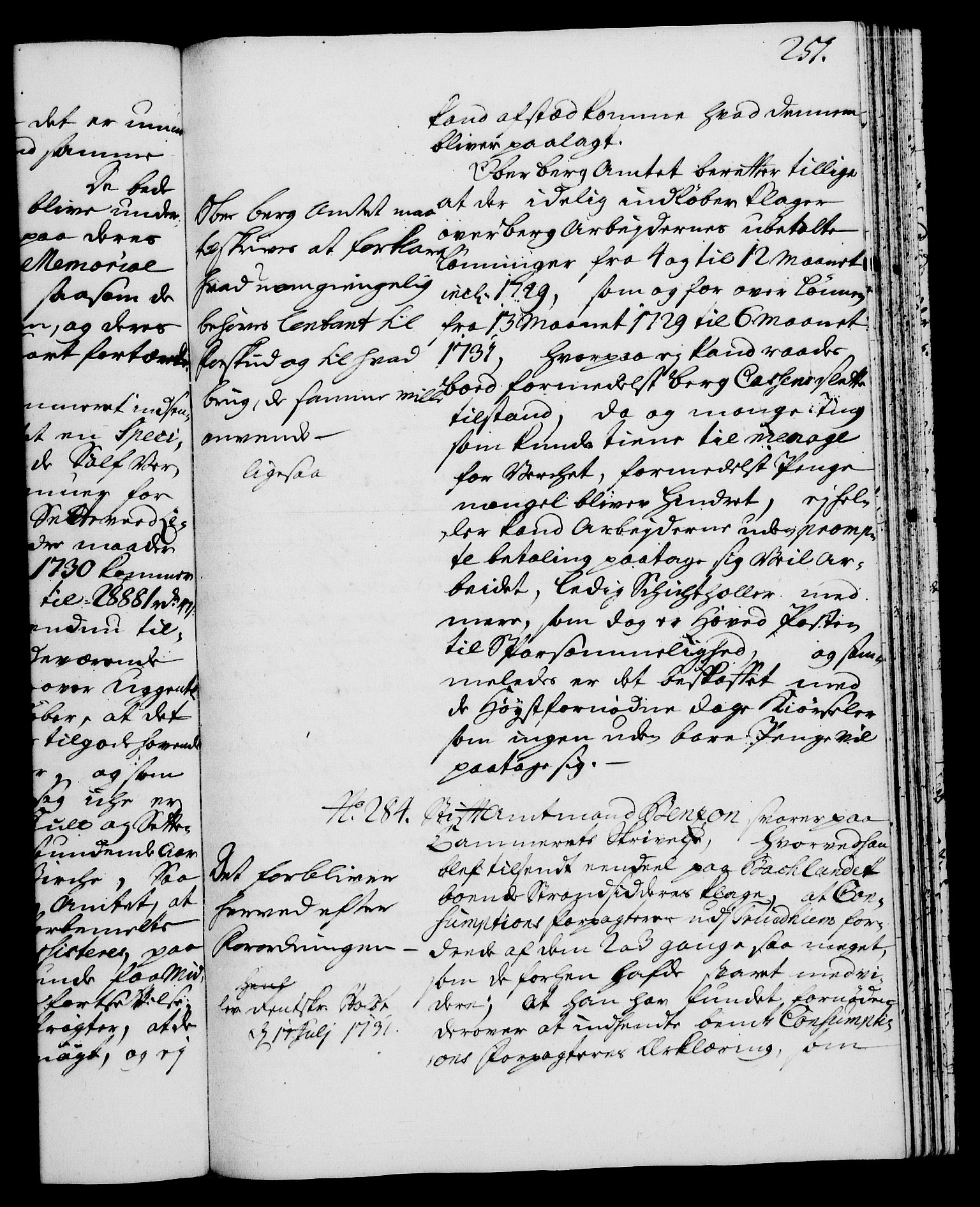 Rentekammeret, Kammerkanselliet, RA/EA-3111/G/Gh/Gha/L0013: Norsk ekstraktmemorialprotokoll (merket RK 53.58), 1731, s. 251