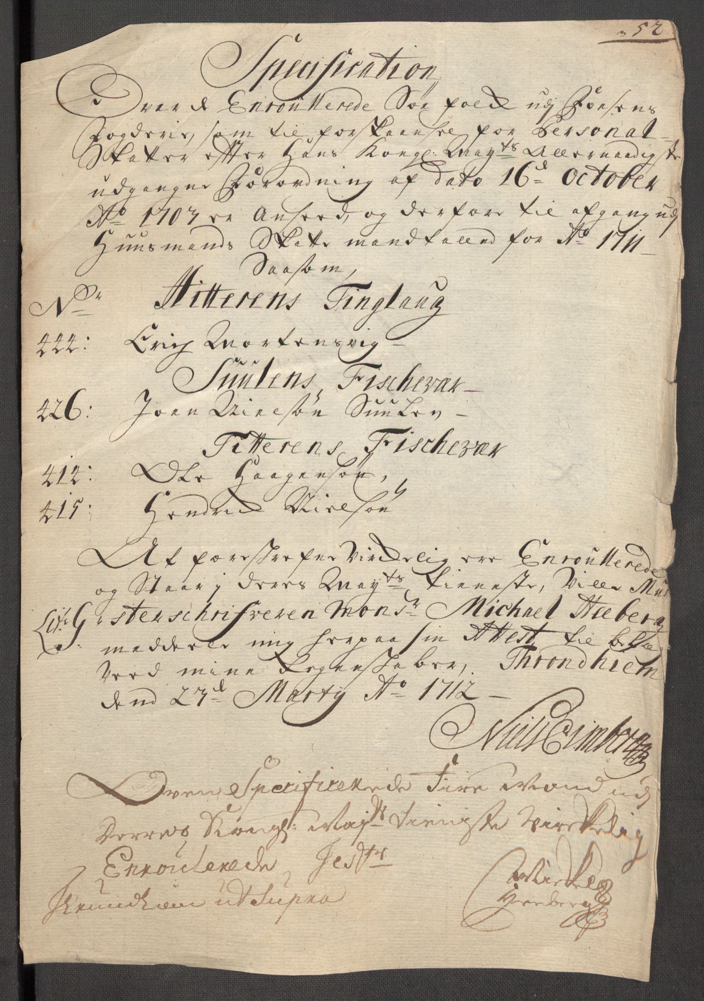Rentekammeret inntil 1814, Reviderte regnskaper, Fogderegnskap, AV/RA-EA-4092/R57/L3860: Fogderegnskap Fosen, 1711, s. 220
