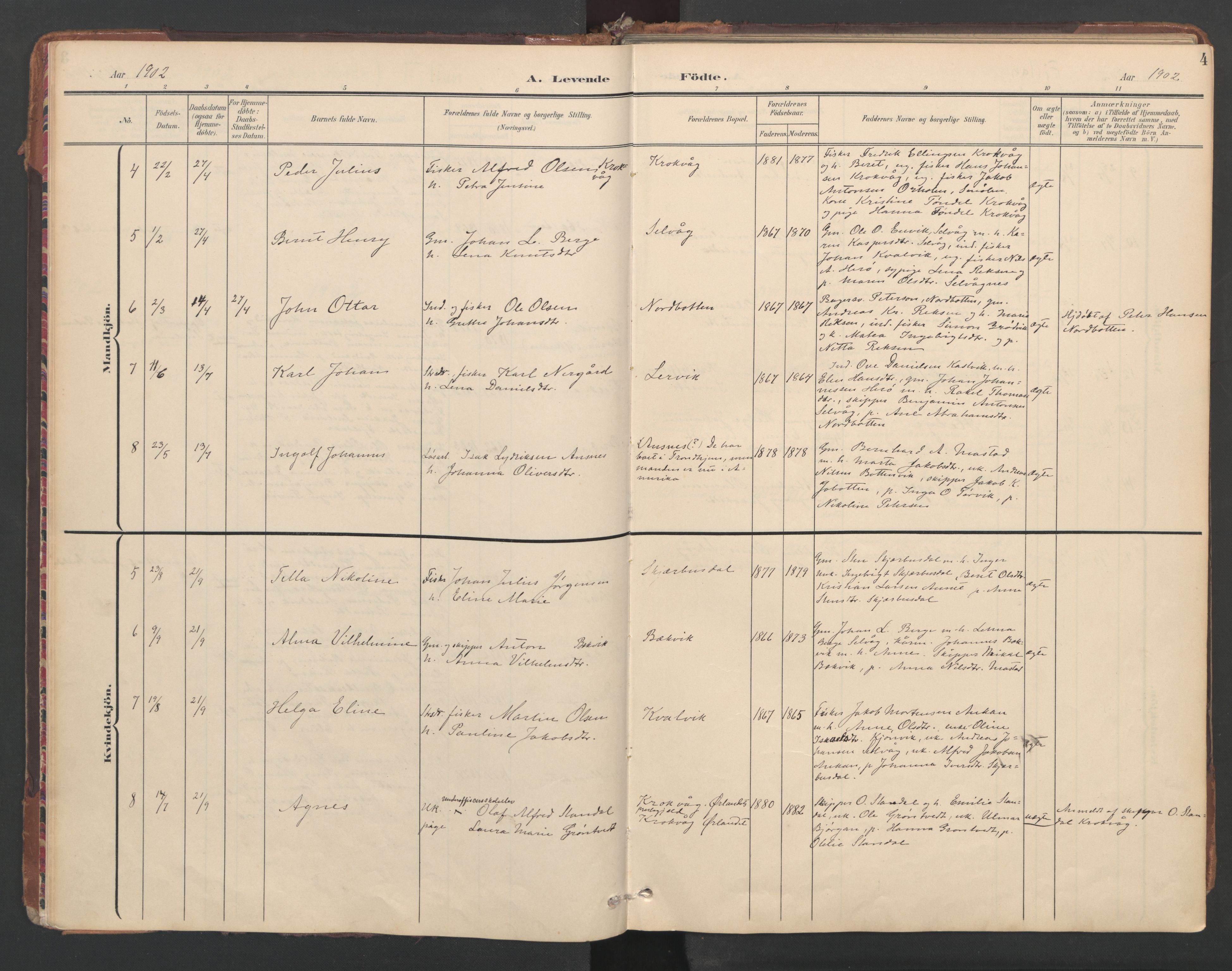 Ministerialprotokoller, klokkerbøker og fødselsregistre - Sør-Trøndelag, AV/SAT-A-1456/638/L0568: Ministerialbok nr. 638A01, 1901-1916, s. 4