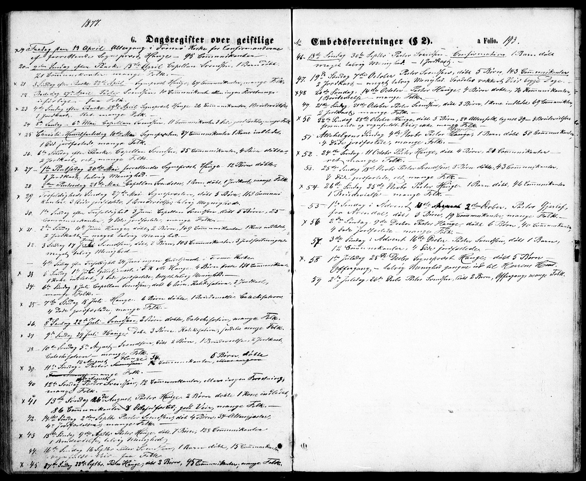Tromøy sokneprestkontor, SAK/1111-0041/F/Fb/L0004: Klokkerbok nr. B 4, 1869-1877, s. 193