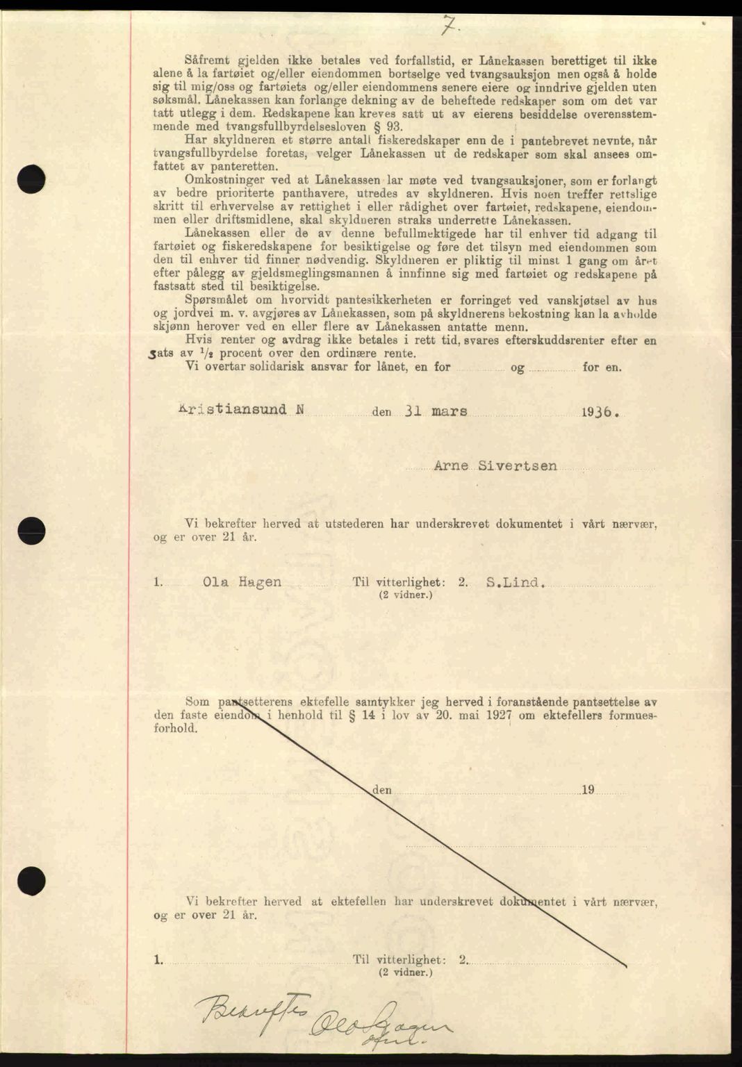 Kristiansund byfogd, AV/SAT-A-4587/A/27: Pantebok nr. 29, 1936-1937, Dagboknr: 283/1936