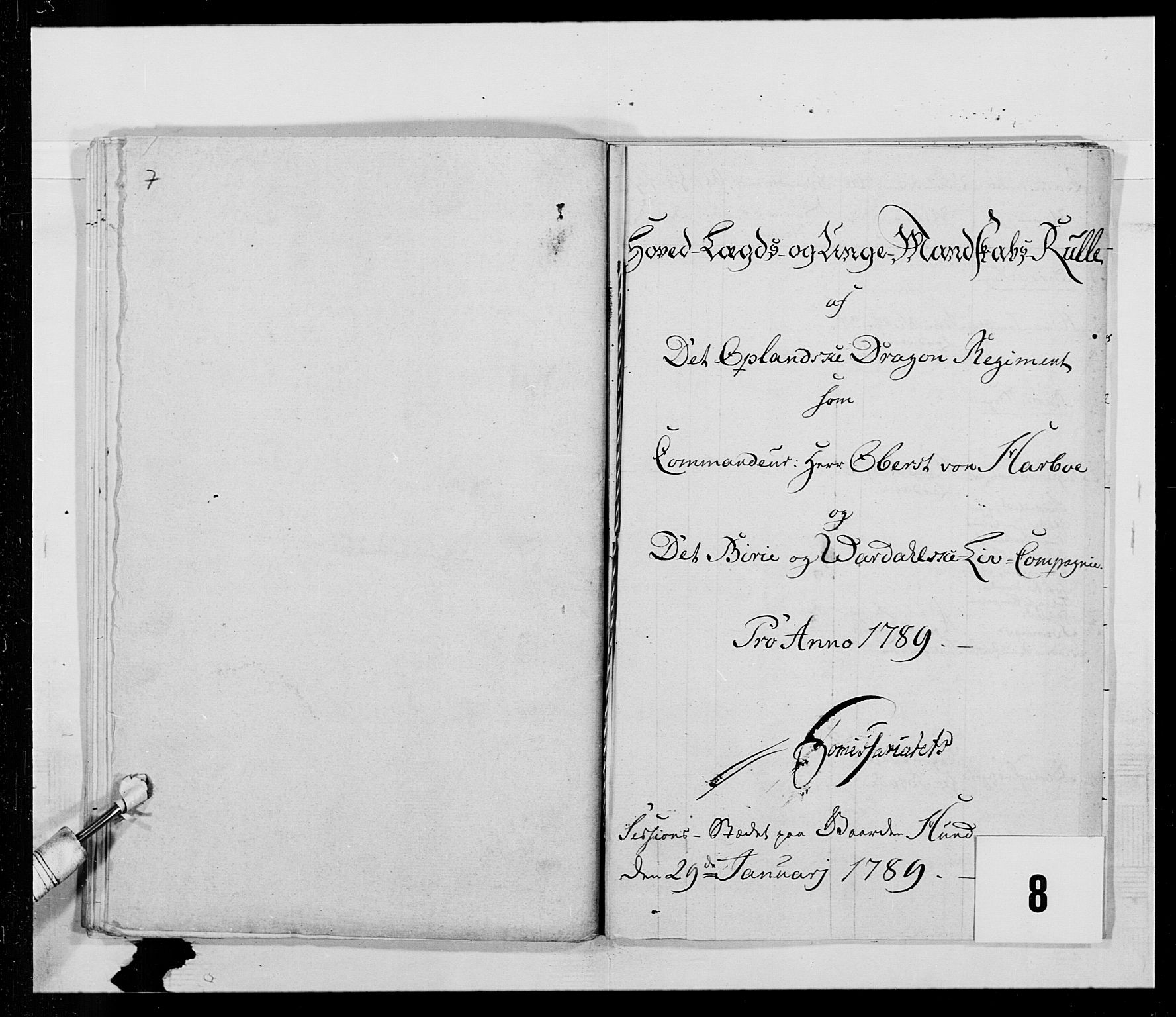 Generalitets- og kommissariatskollegiet, Det kongelige norske kommissariatskollegium, RA/EA-5420/E/Eh/L0016: Opplandske dragonregiment, 1789-1801, s. 175