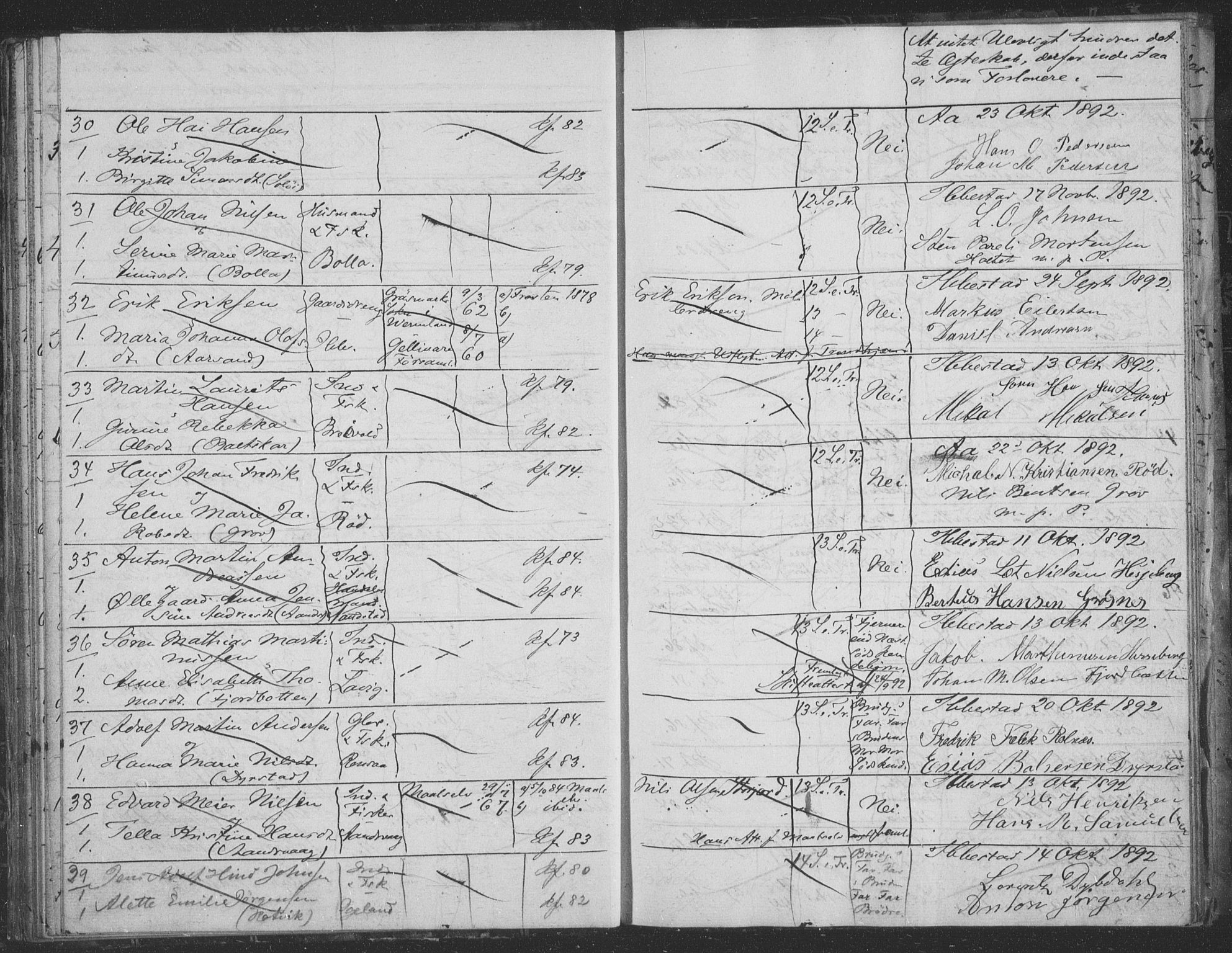 Ibestad sokneprestembete, AV/SATØ-S-0077/I/Ie/L0066: Lysningsprotokoll nr. 66, 1888-1904