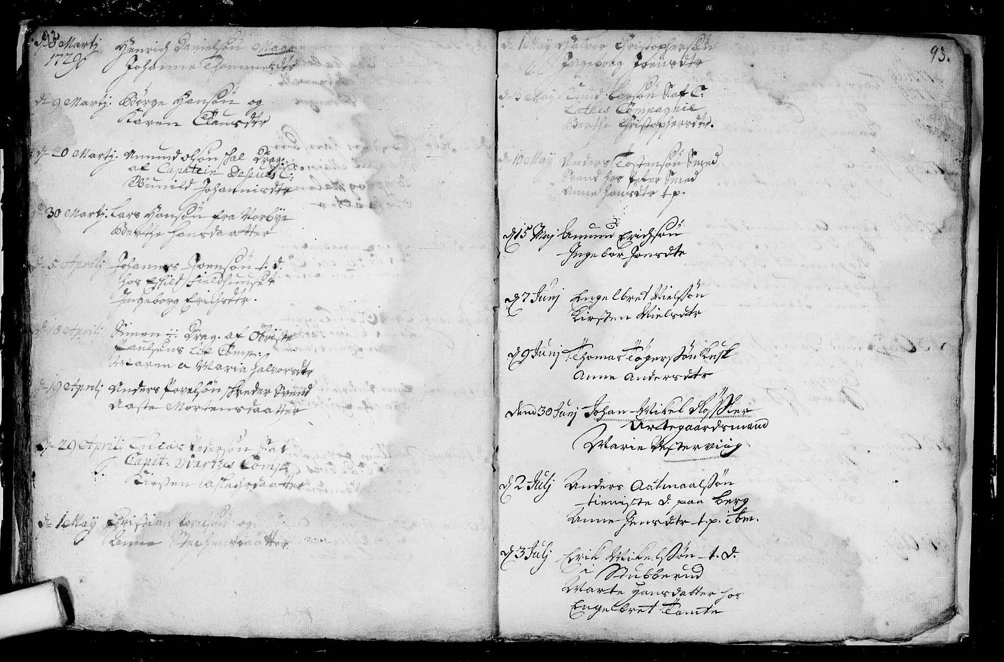 Aker prestekontor kirkebøker, AV/SAO-A-10861/F/L0003: Ministerialbok nr. 3, 1723-1731, s. 92-93