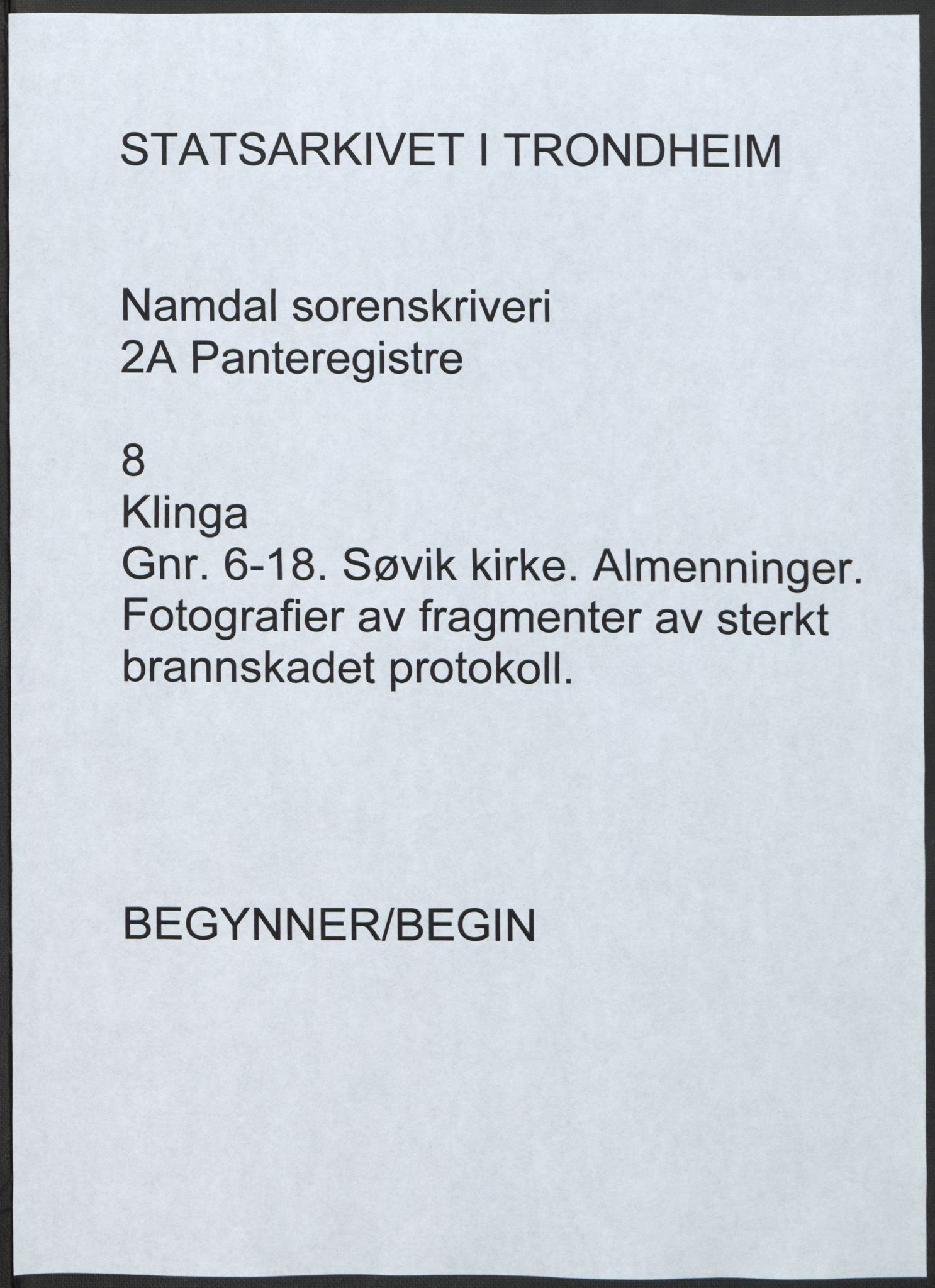 Namdal sorenskriveri, SAT/A-4133: Panteregister nr. 8