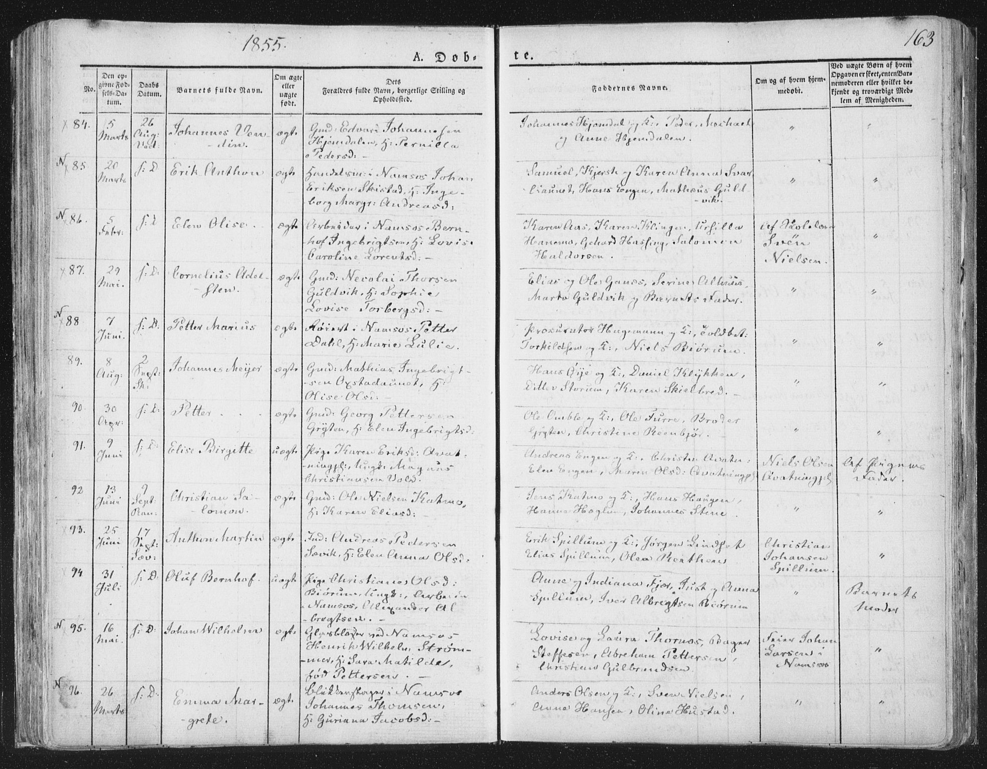 Ministerialprotokoller, klokkerbøker og fødselsregistre - Nord-Trøndelag, AV/SAT-A-1458/764/L0551: Ministerialbok nr. 764A07a, 1824-1864, s. 163
