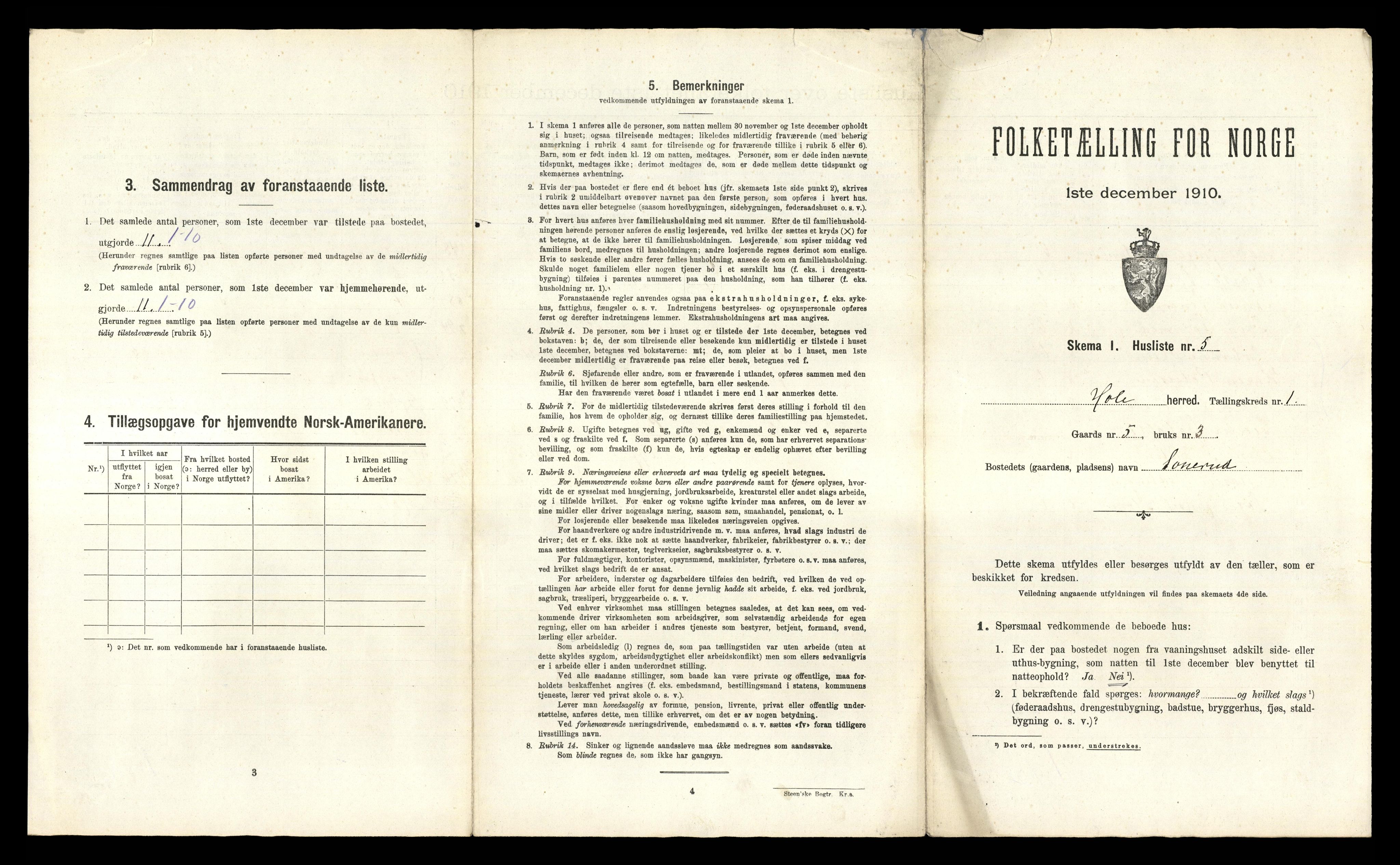 RA, Folketelling 1910 for 0612 Hole herred, 1910, s. 44