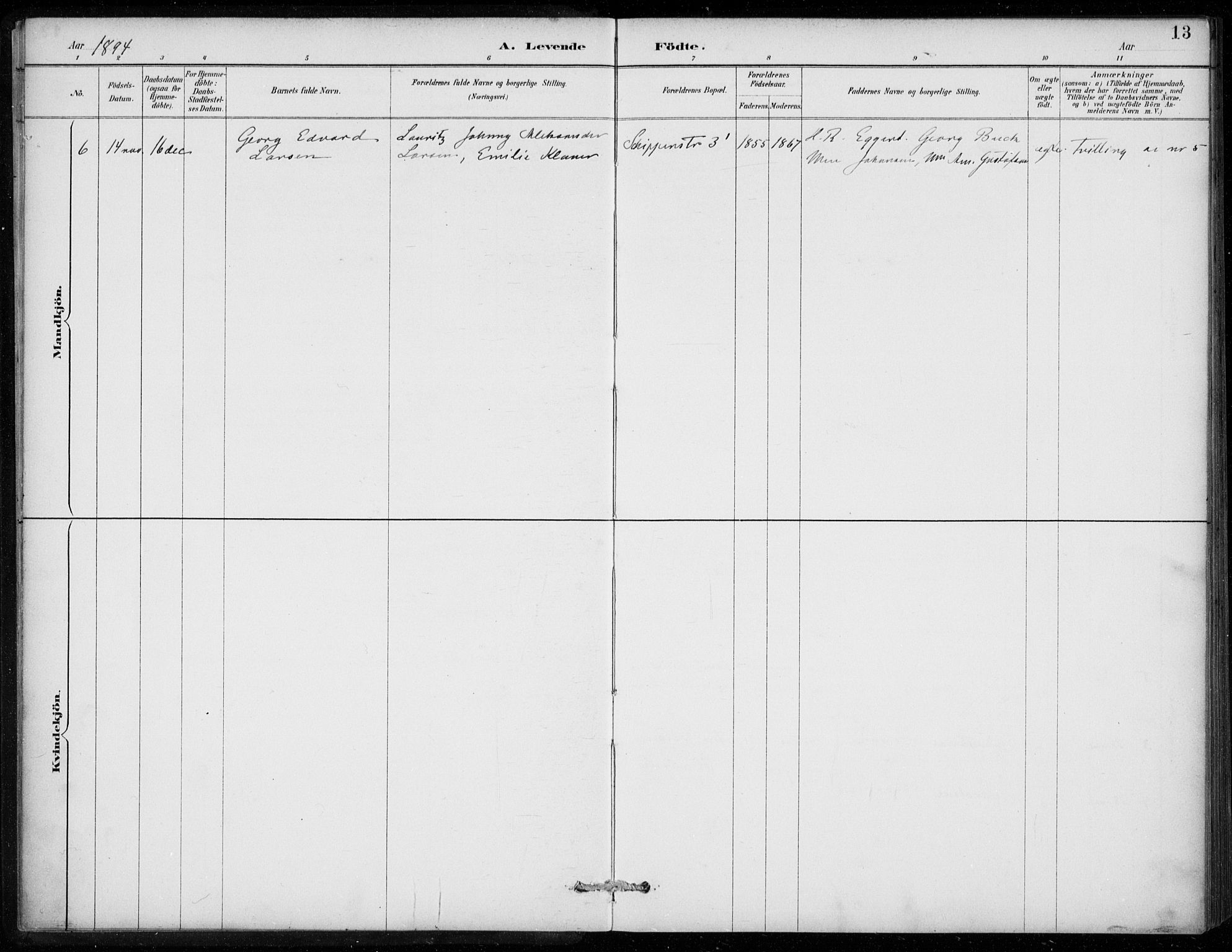 Den norske sjømannsmisjon i utlandet/Antwerpen, AV/SAB-SAB/PA-0105/H/Ha/L0002: Ministerialbok nr. A 2, 1887-1913, s. 13