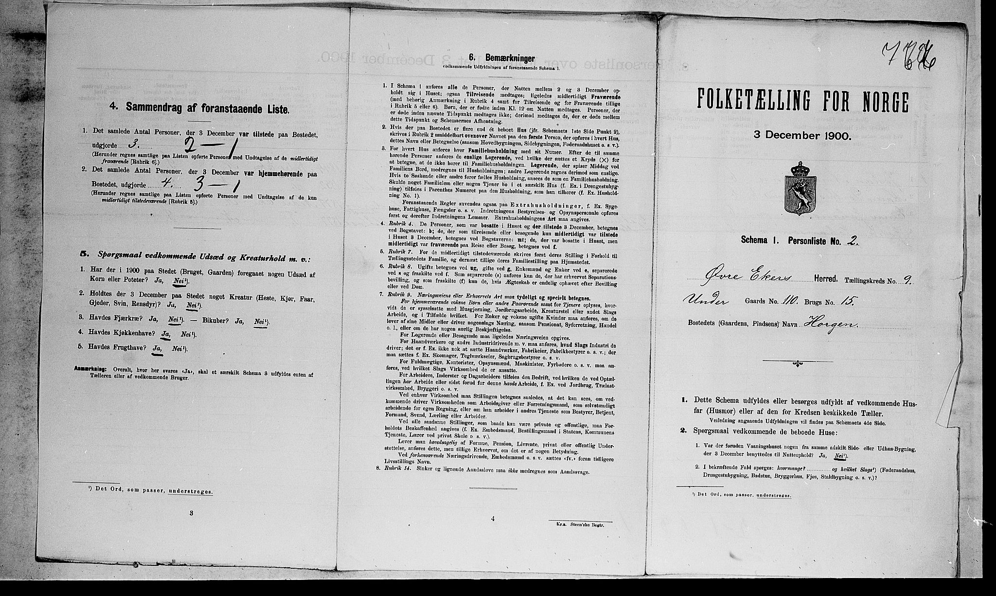 RA, Folketelling 1900 for 0624 Øvre Eiker herred, 1900, s. 1689