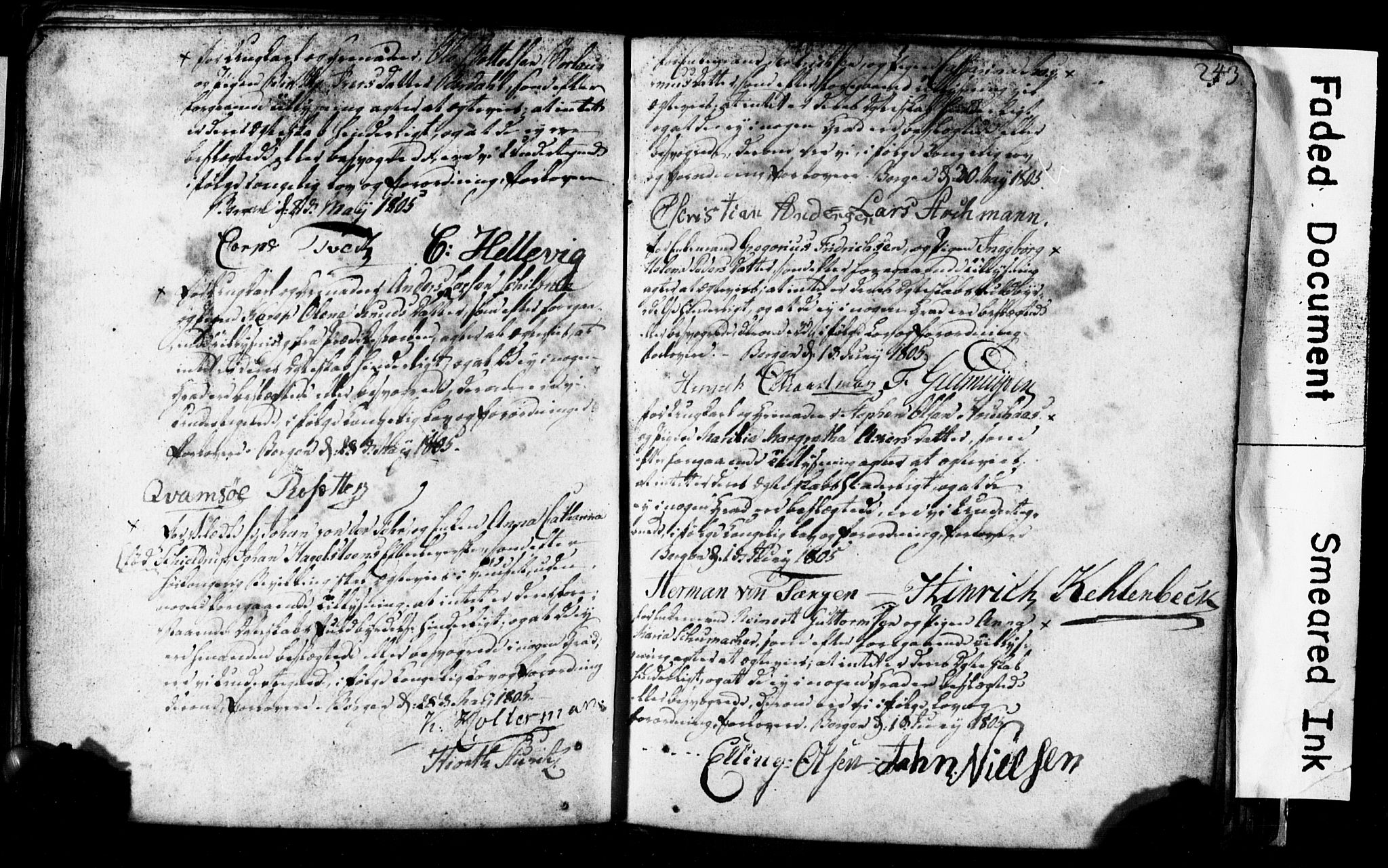 Korskirken sokneprestembete, SAB/A-76101: Forlovererklæringer nr. II.5.1, 1776-1816, s. 243