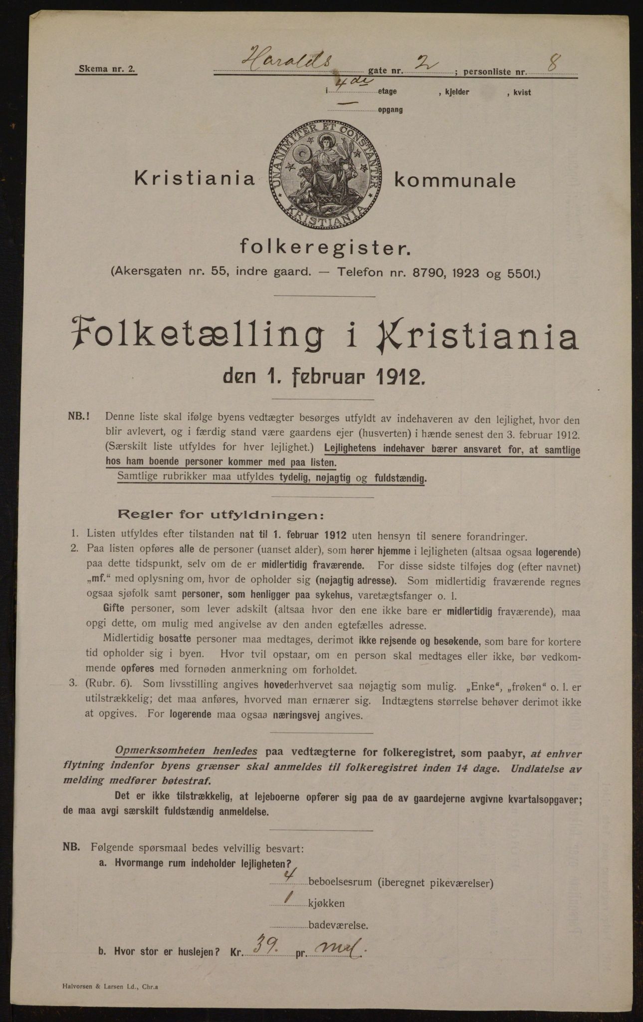 OBA, Kommunal folketelling 1.2.1912 for Kristiania, 1912, s. 35016