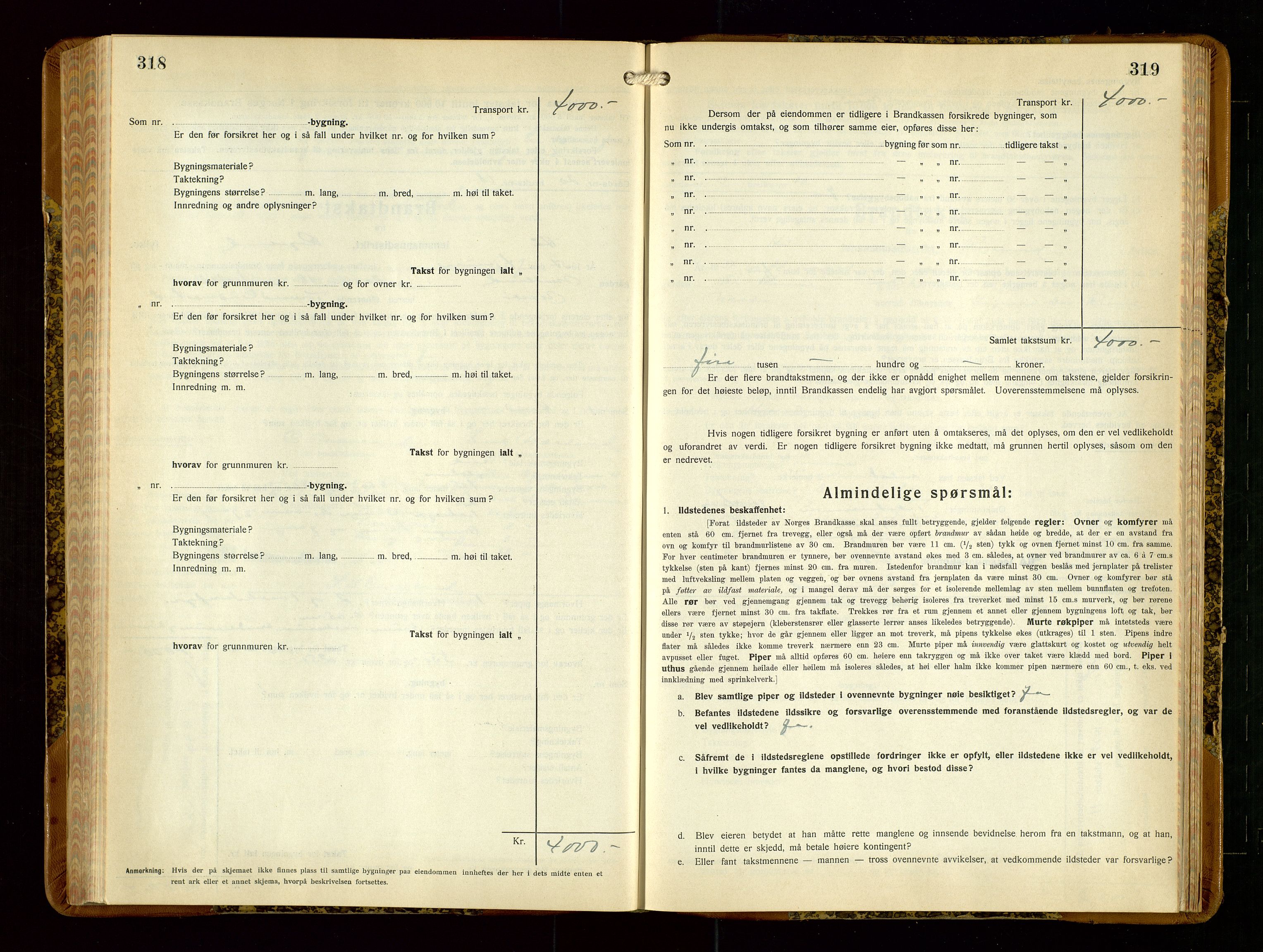 Hå lensmannskontor, SAST/A-100456/Goa/L0006: Takstprotokoll (skjema), 1932-1938, s. 318-319