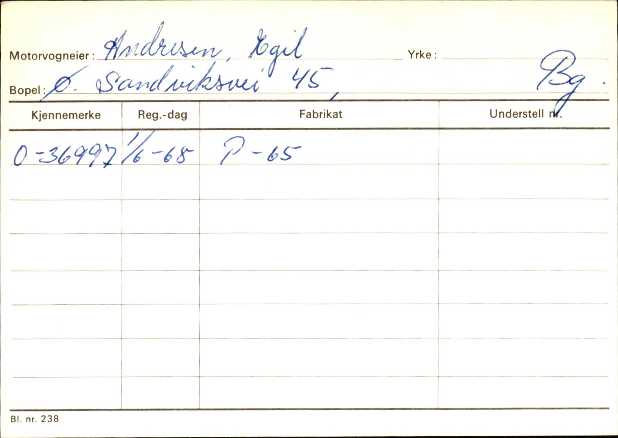 Statens vegvesen, Hordaland vegkontor, AV/SAB-A-5201/2/Hb/L0002: O-eierkort A-B, 1920-1971, s. 13