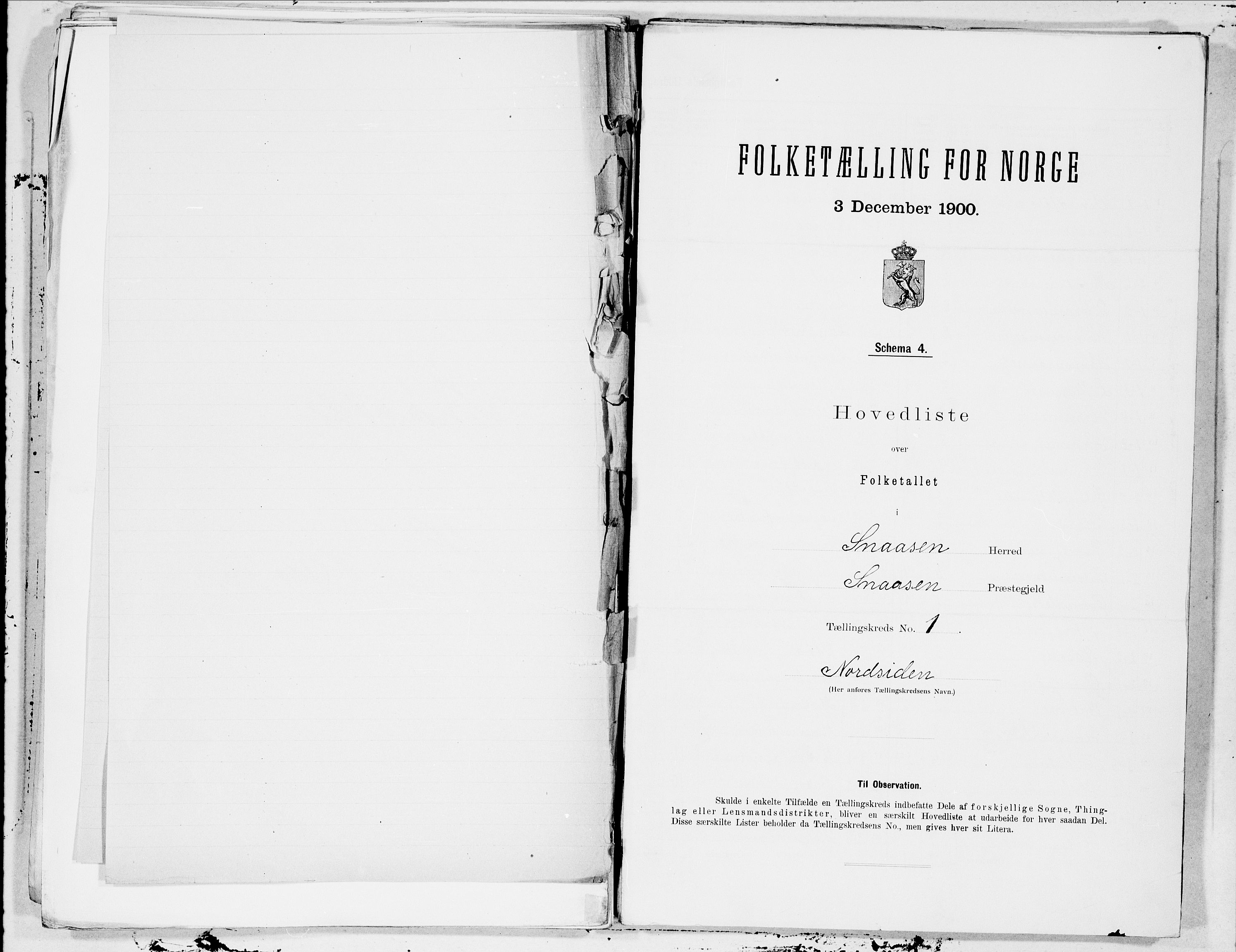 SAT, Folketelling 1900 for 1736 Snåsa herred, 1900, s. 2