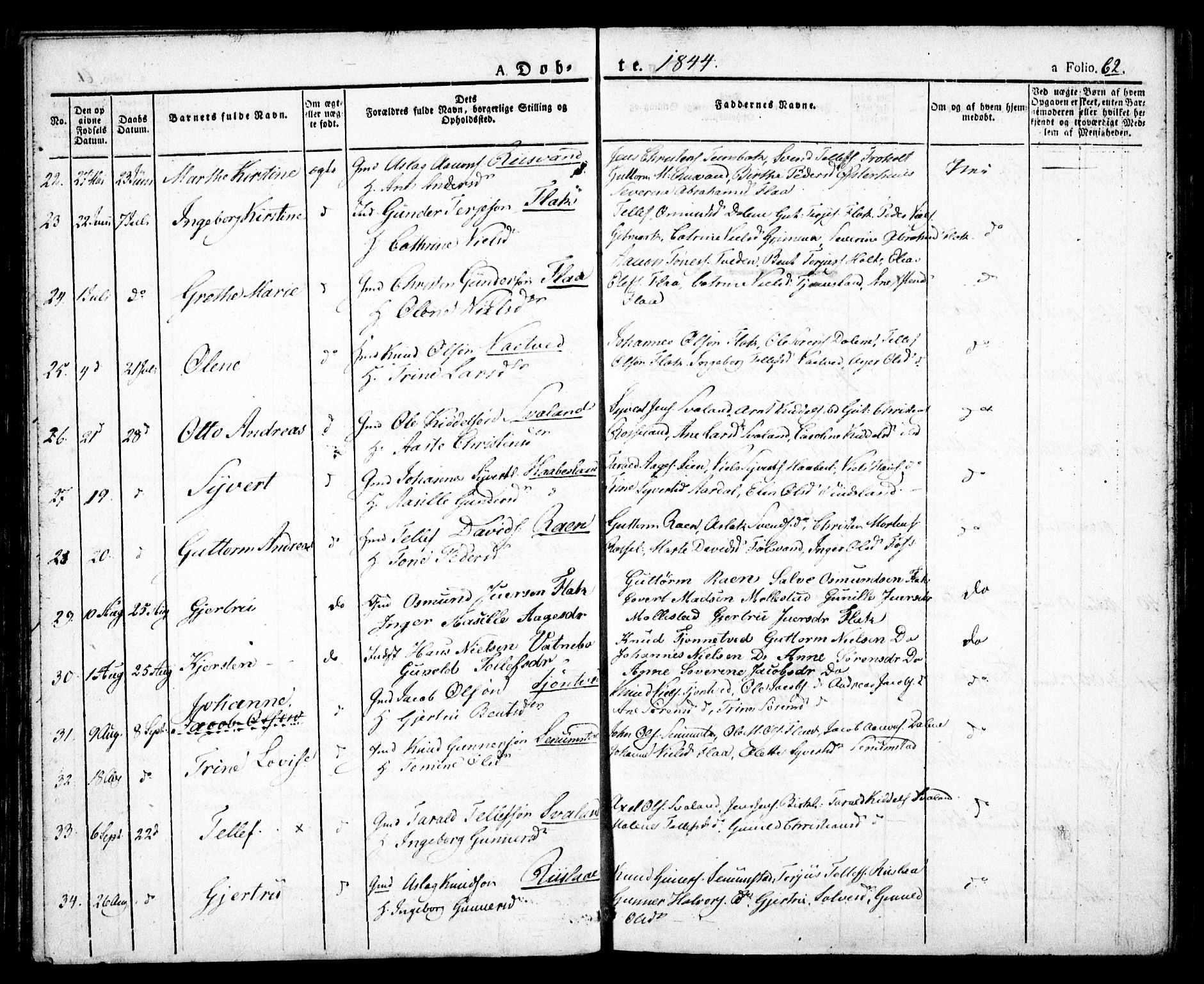 Birkenes sokneprestkontor, AV/SAK-1111-0004/F/Fa/L0001: Ministerialbok nr. A 1, 1829-1849, s. 62