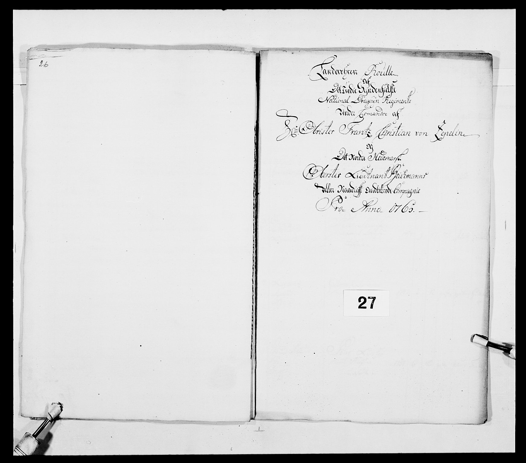 Kommanderende general (KG I) med Det norske krigsdirektorium, AV/RA-EA-5419/E/Ea/L0480: 3. Sønnafjelske dragonregiment, 1765-1767, s. 515