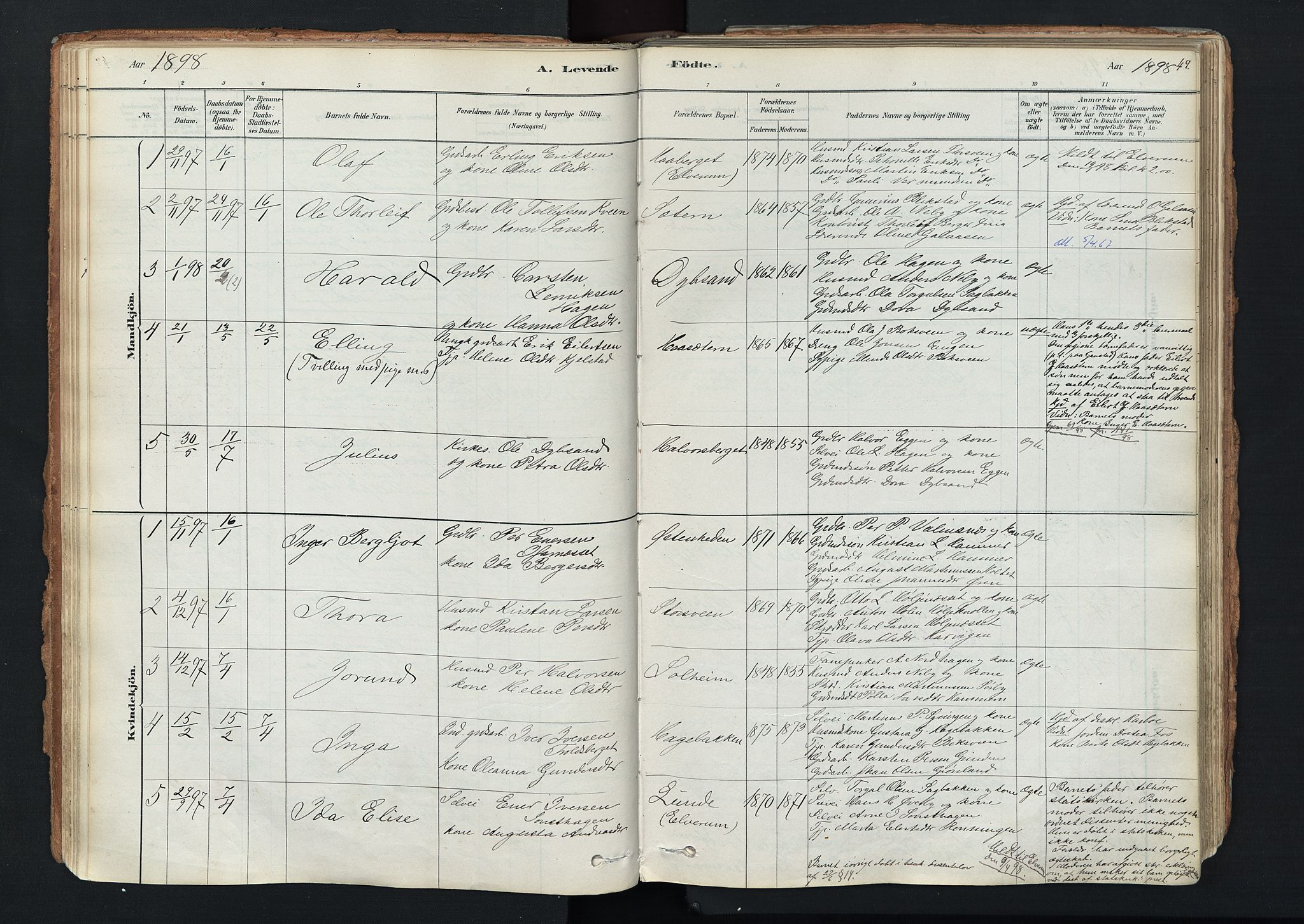 Trysil prestekontor, AV/SAH-PREST-046/H/Ha/Haa/L0011: Ministerialbok nr. 11, 1878-1912, s. 49