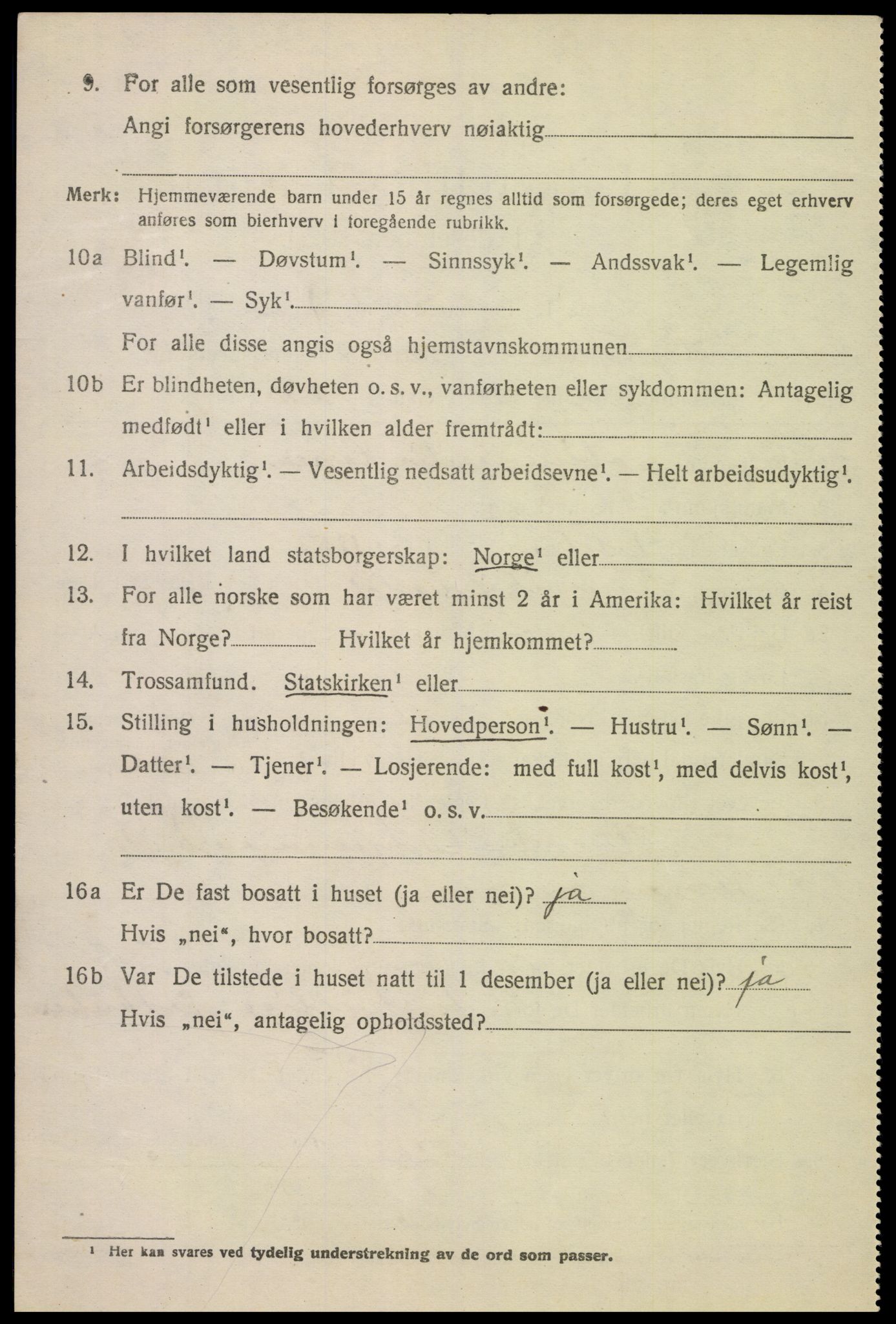 SAK, Folketelling 1920 for 1032 Lyngdal herred, 1920, s. 1738