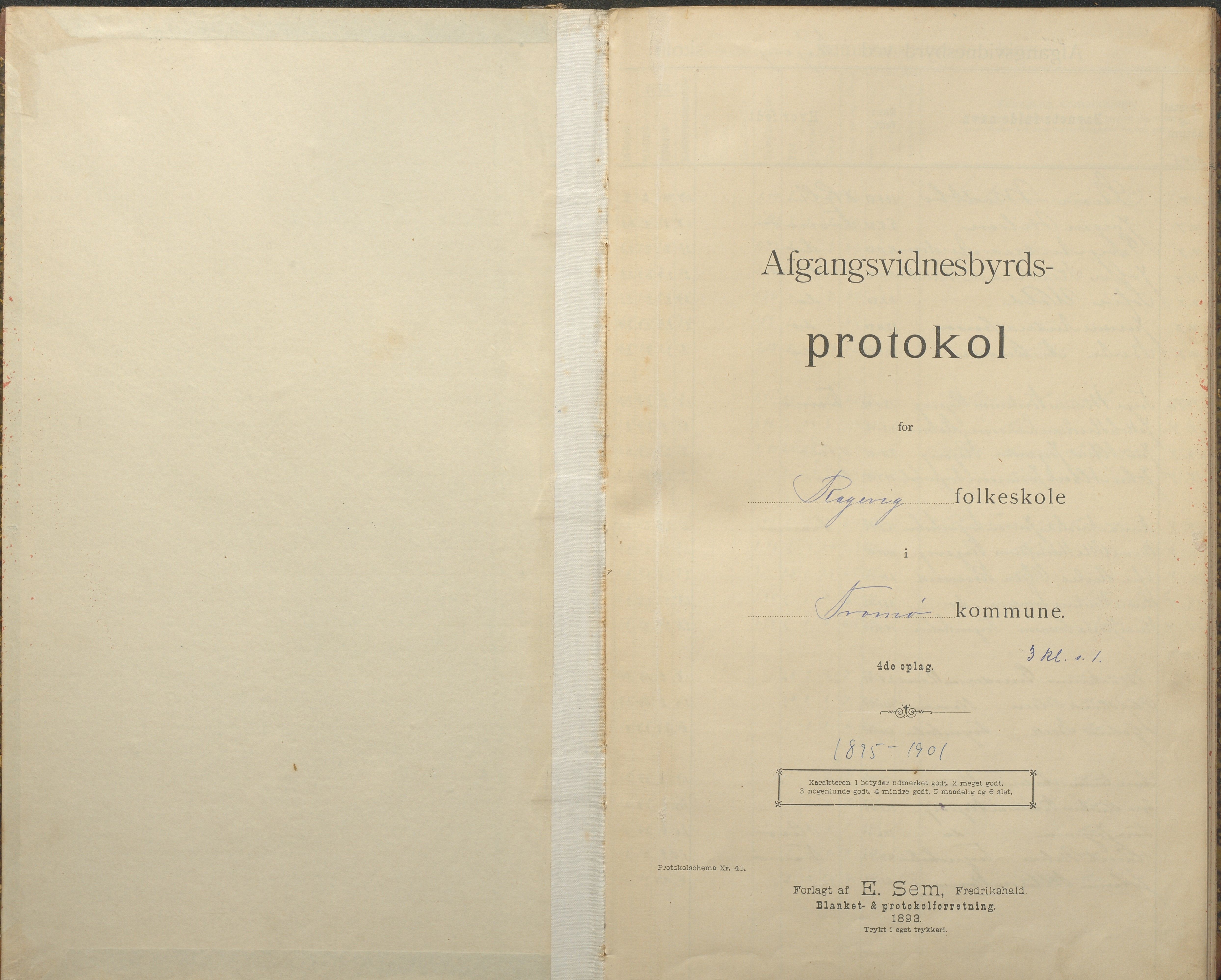 Tromøy kommune frem til 1971, AAKS/KA0921-PK/04/L0068: Rægevik - Avgangsvitnesbyrd-protokoll, 1895-1907