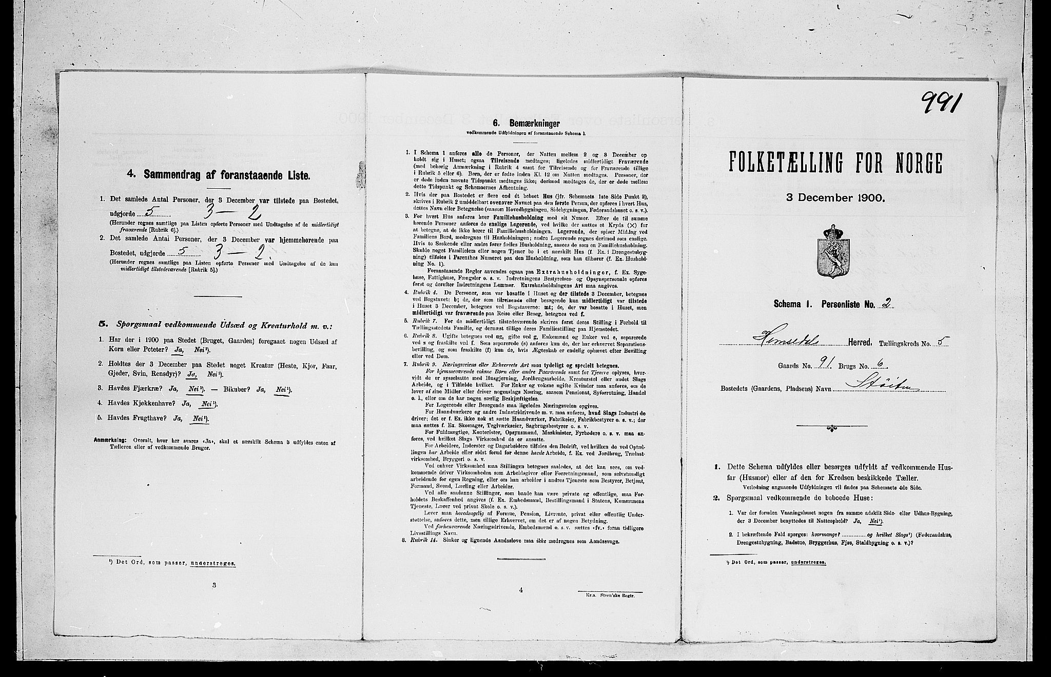 RA, Folketelling 1900 for 0618 Hemsedal herred, 1900, s. 351