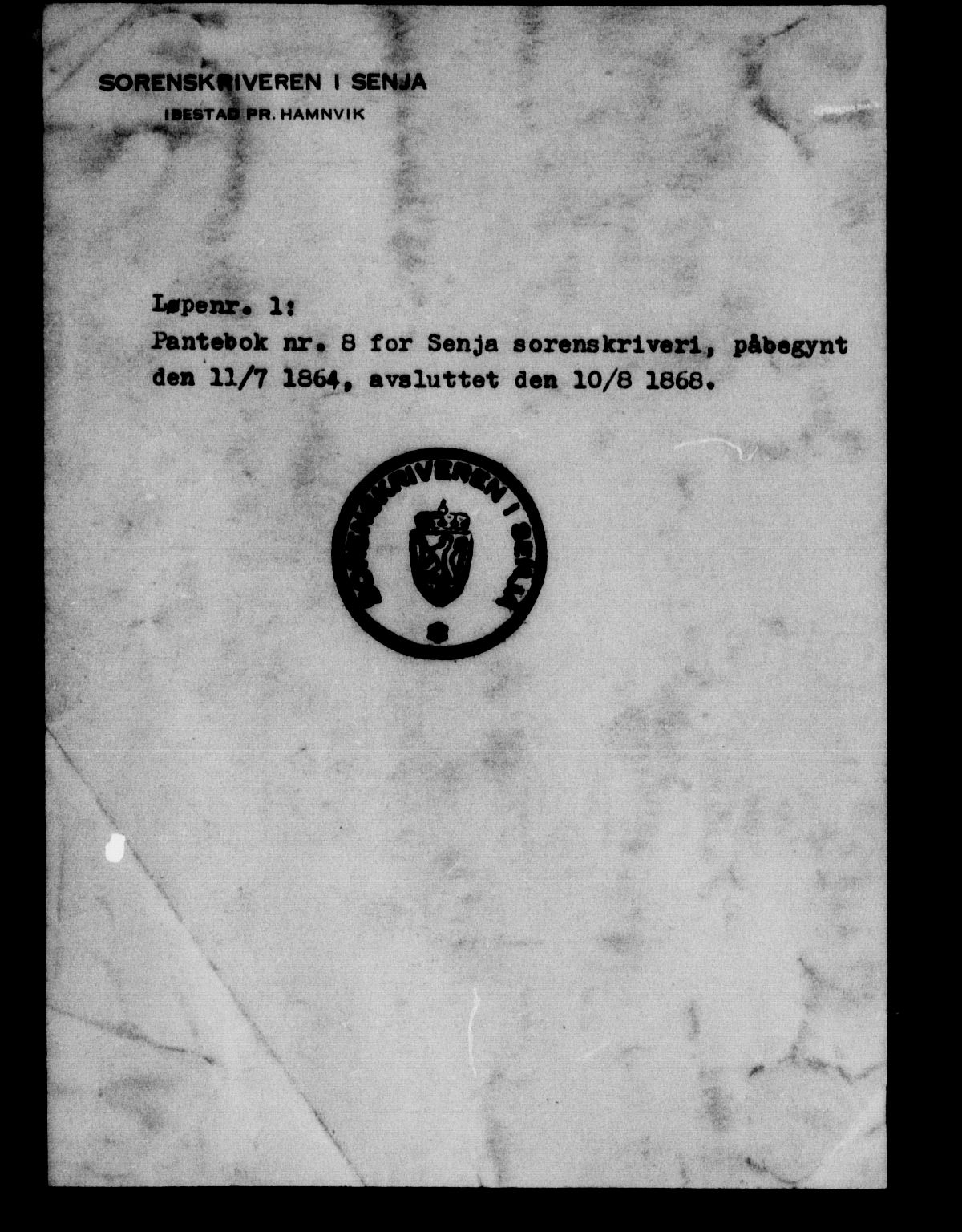 Senja sorenskriveri 1855-, SATØ/S-0048/1/H/Hd/L0008: Pantebok nr. 8, 1864-1868