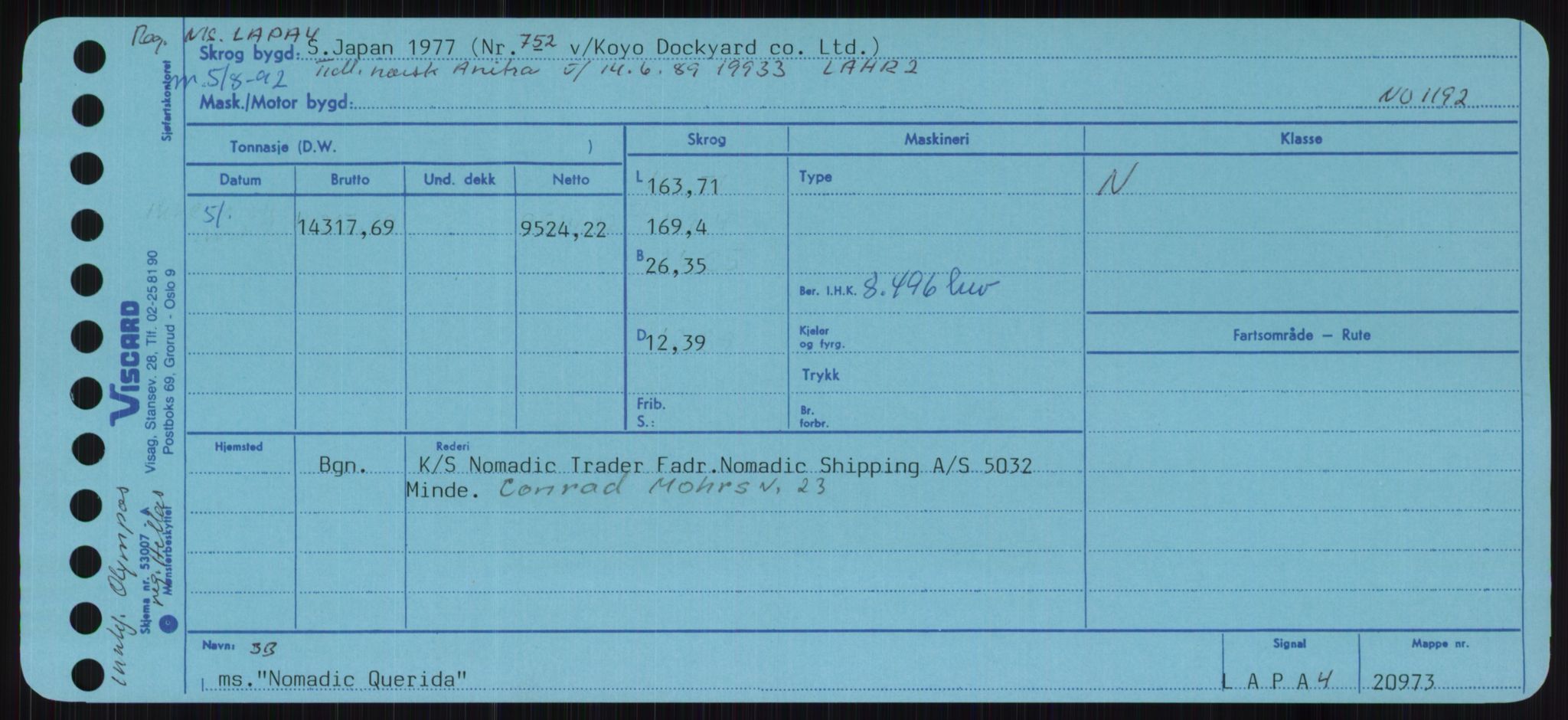 Sjøfartsdirektoratet med forløpere, Skipsmålingen, RA/S-1627/H/Ha/L0004/0001: Fartøy, Mas-R / Fartøy, Mas-Odd, s. 547