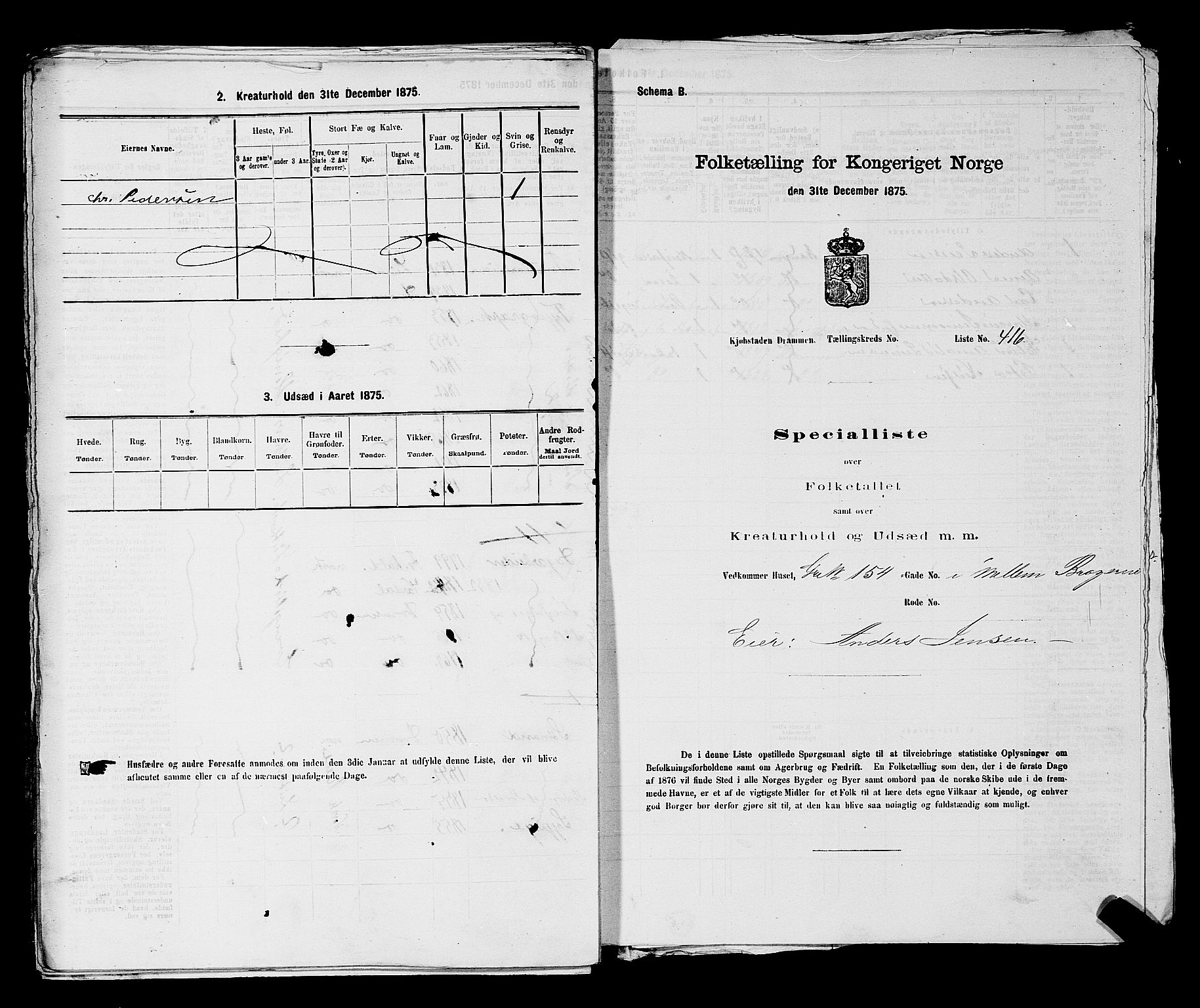 SAKO, Folketelling 1875 for 0602 Drammen kjøpstad, 1875, s. 1474