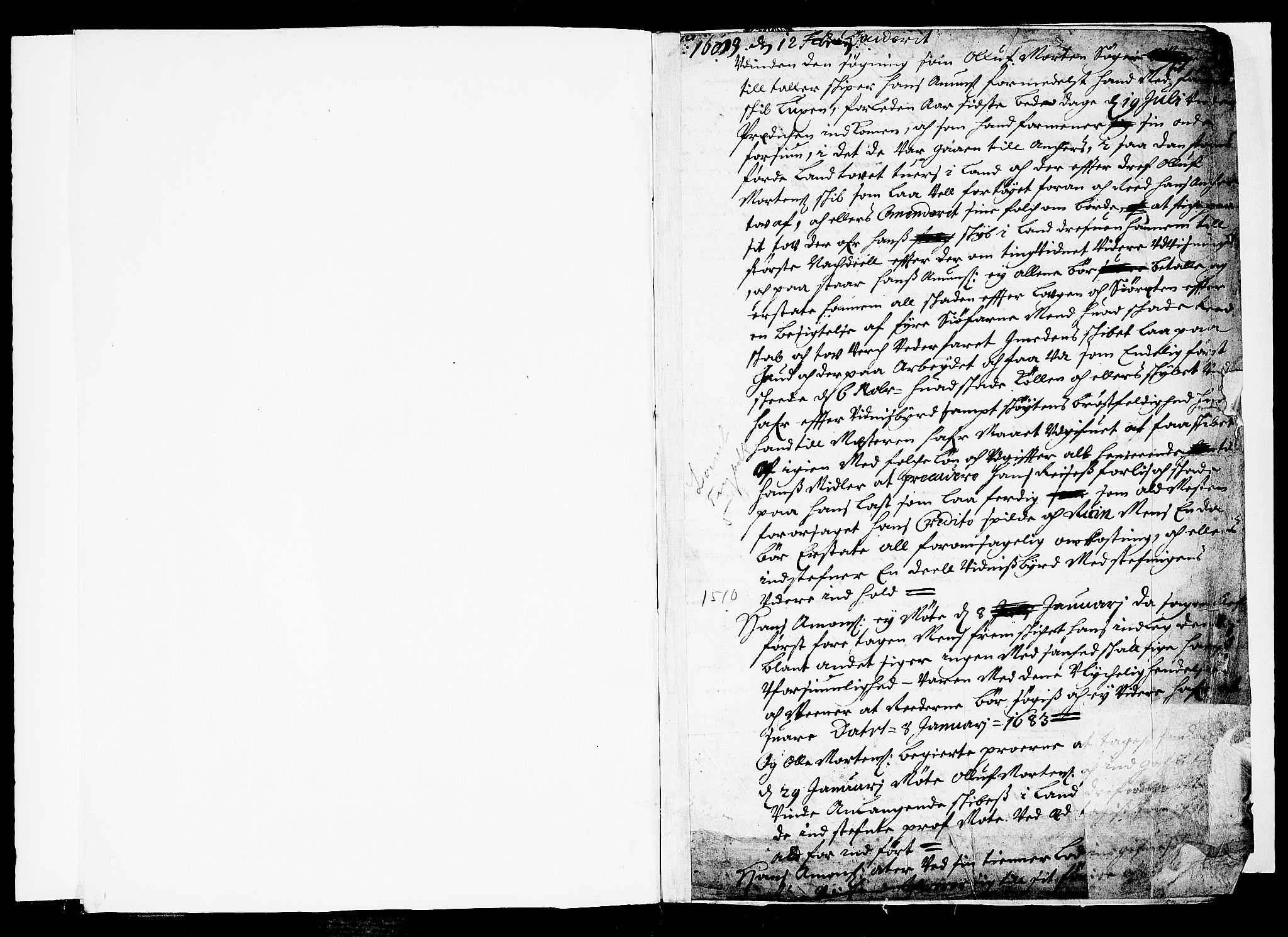 Larvik sorenskriveri, SAKO/A-83/F/Fa/L0005: Tingbok, 1690-1691, s. 1