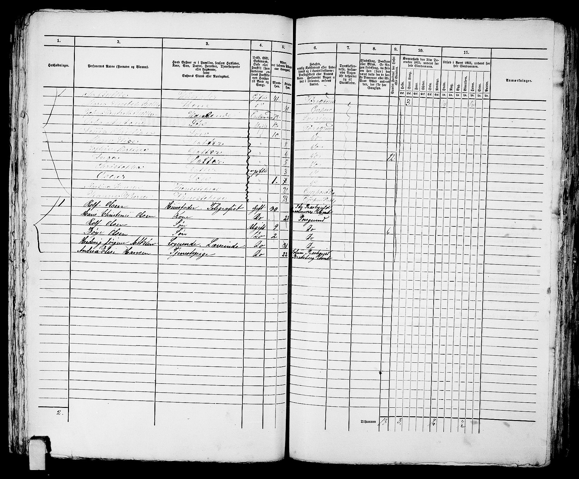 RA, Folketelling 1865 for 0805P Porsgrunn prestegjeld, 1865, s. 621