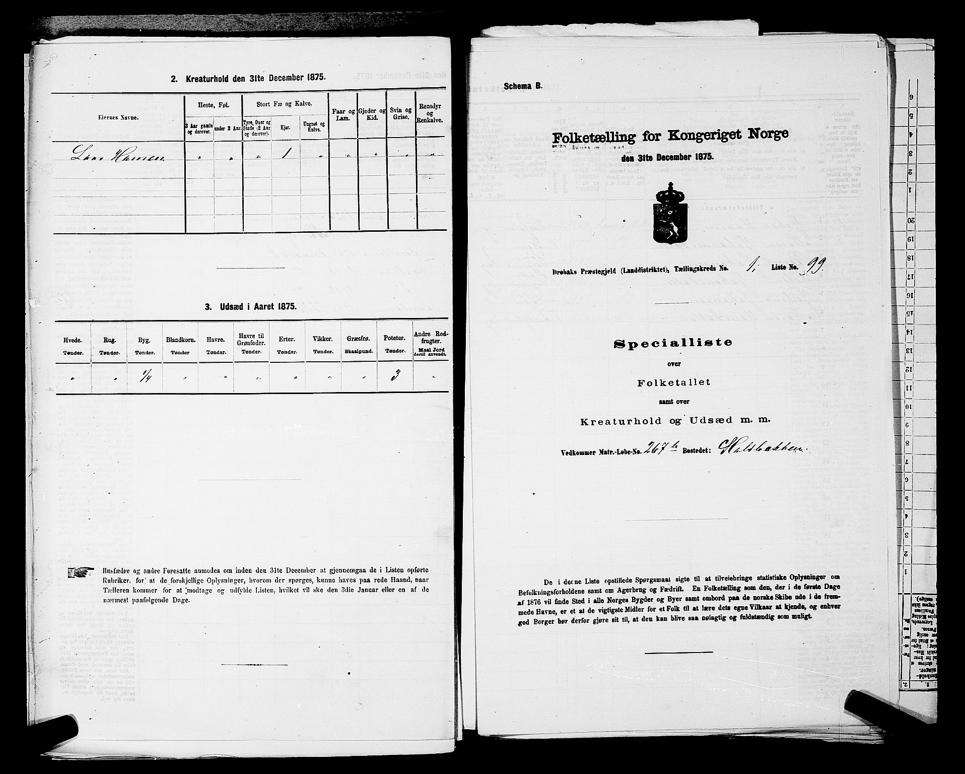 RA, Folketelling 1875 for 0215L Drøbak prestegjeld, Frogn sokn, 1875, s. 245