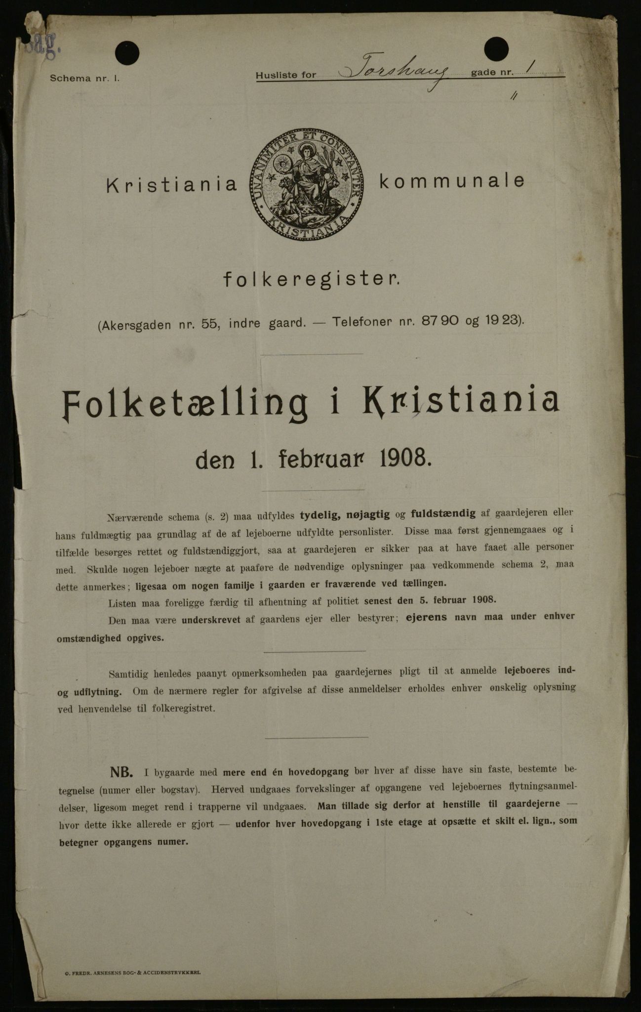 OBA, Kommunal folketelling 1.2.1908 for Kristiania kjøpstad, 1908, s. 102947