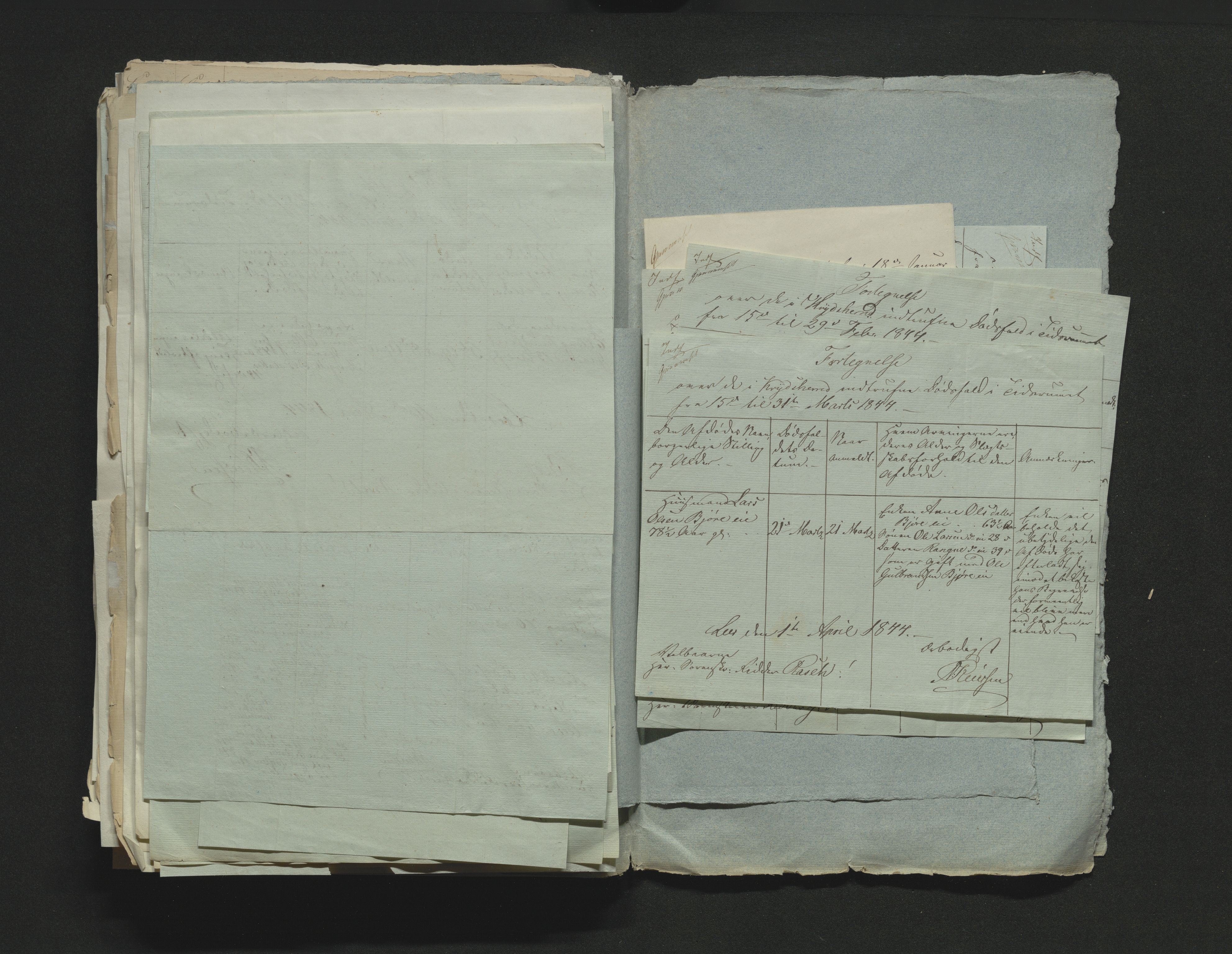 Eiker, Modum og Sigdal sorenskriveri, AV/SAKO-A-123/H/Ha/Hab/L0006: Dødsfallsmeldinger, 1841-1845