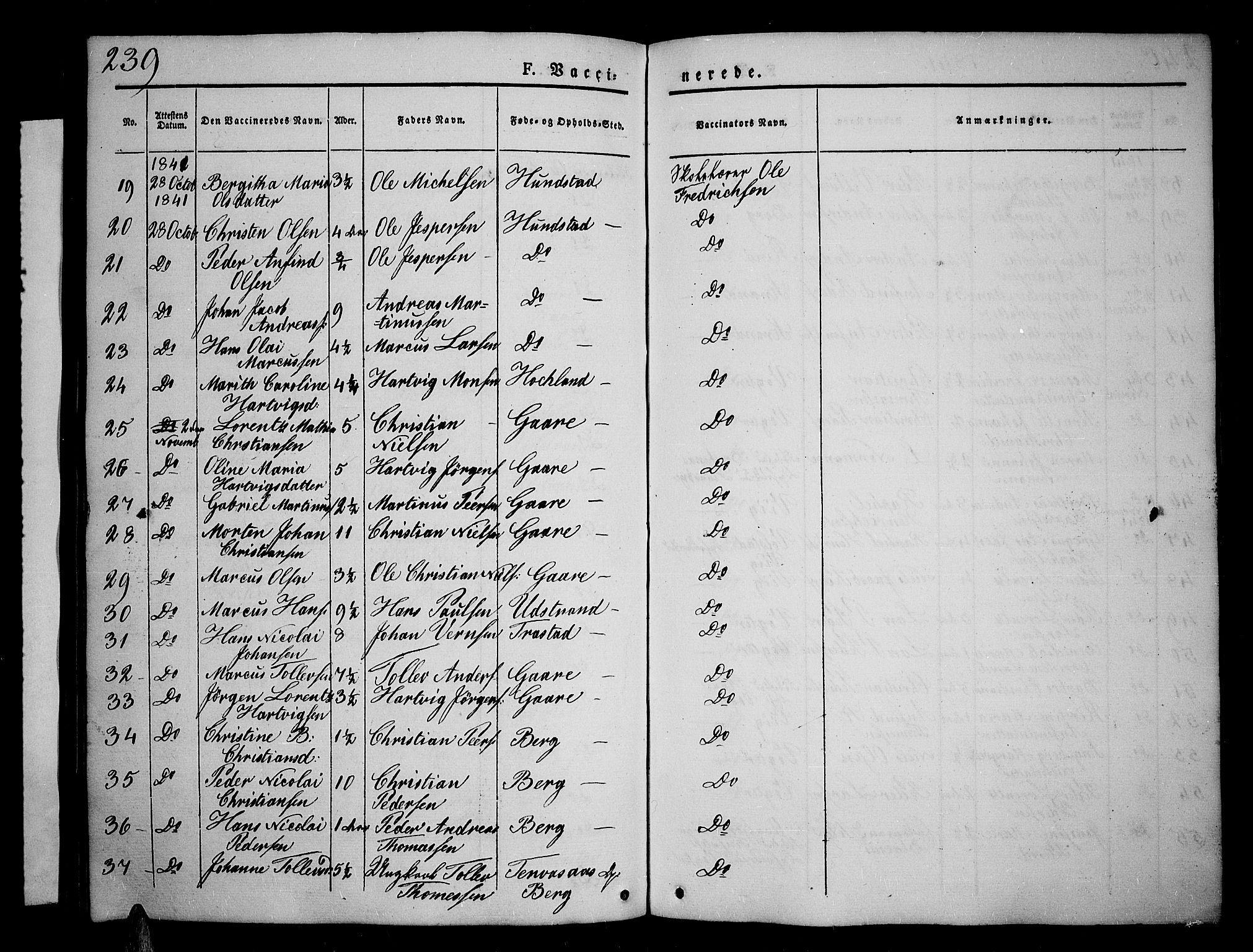Kvæfjord sokneprestkontor, AV/SATØ-S-1323/G/Ga/Gab/L0002klokker: Klokkerbok nr. 2, 1841-1855, s. 239