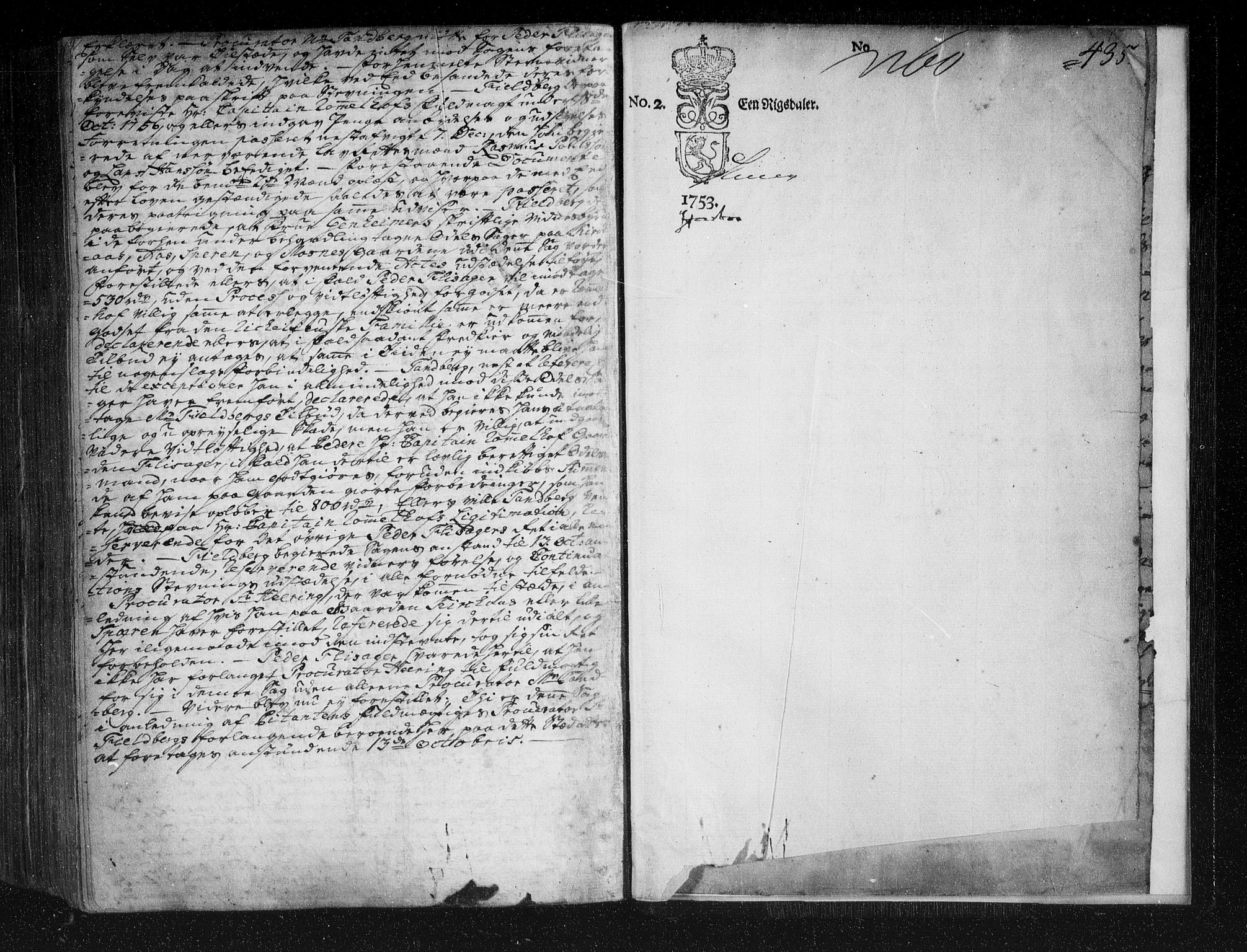 Eiker, Modum og Sigdal sorenskriveri, SAKO/A-123/F/Fa/Fab/L0005: Tingbok, 1753-1757, s. 435
