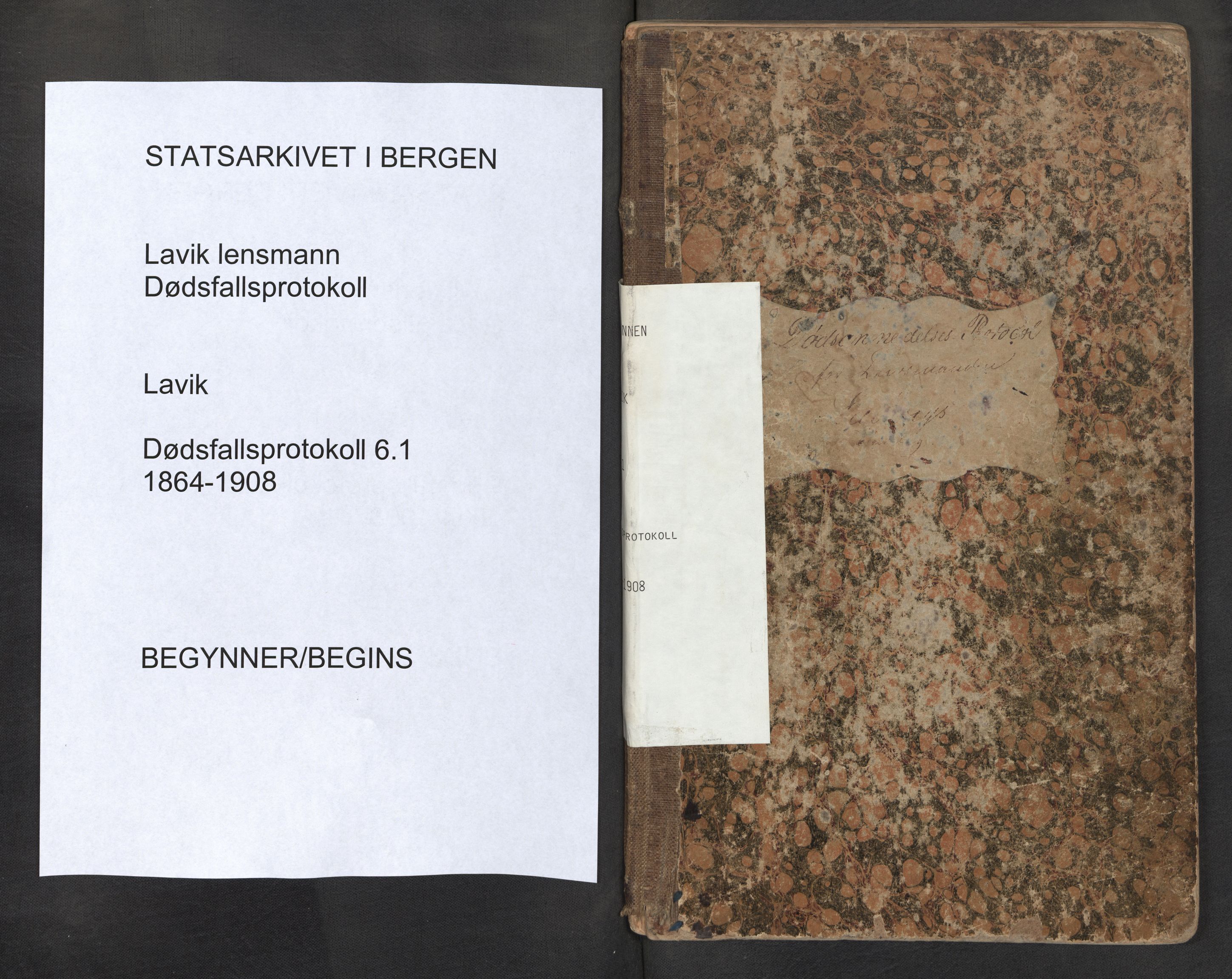 Lensmannen i Lavik, SAB/A-29101/0006/L0001: Dødsfallprotokoll, 1864-1908