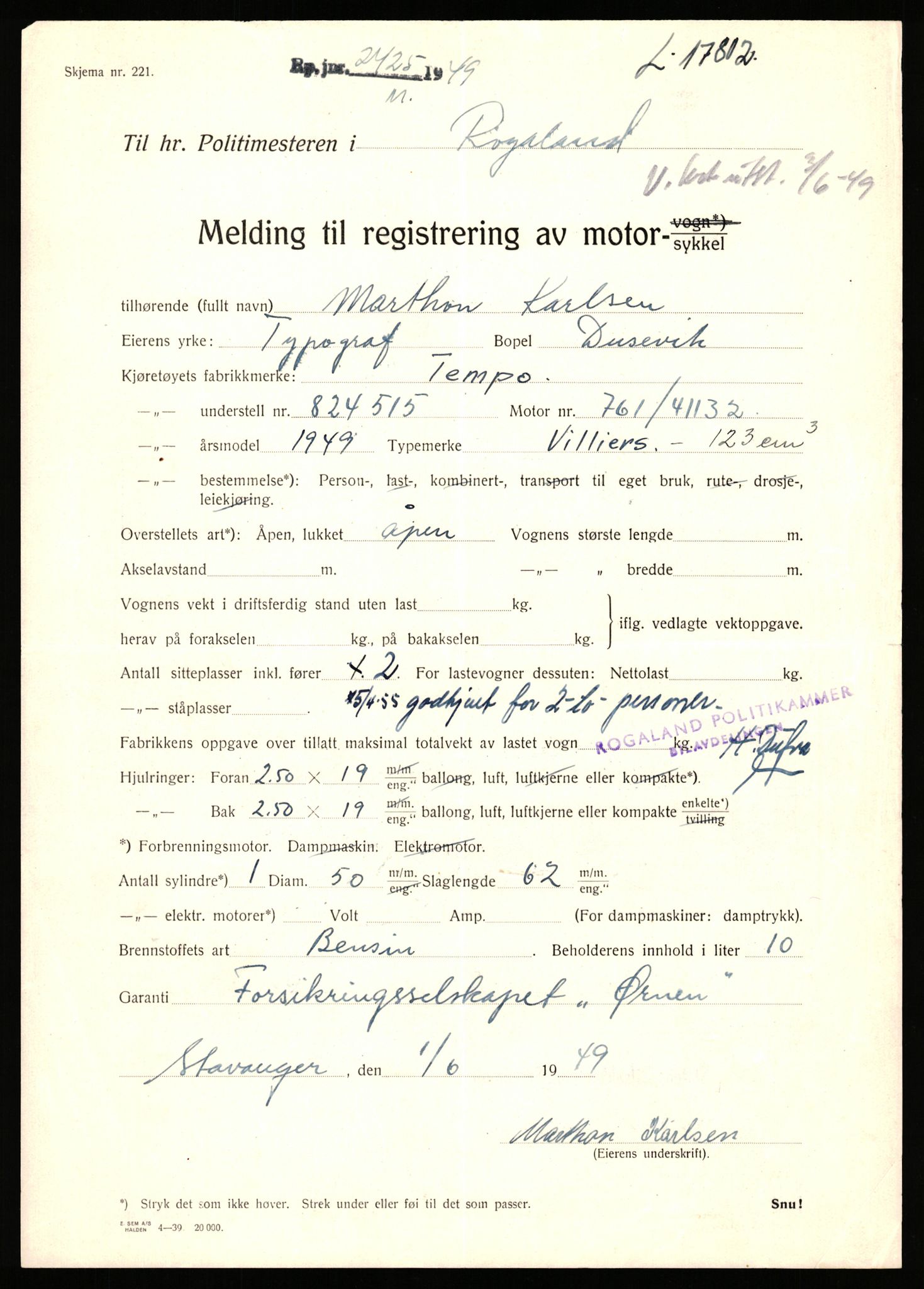 Stavanger trafikkstasjon, AV/SAST-A-101942/0/F/L0032: L-17600 - L-18149, 1930-1971, s. 603