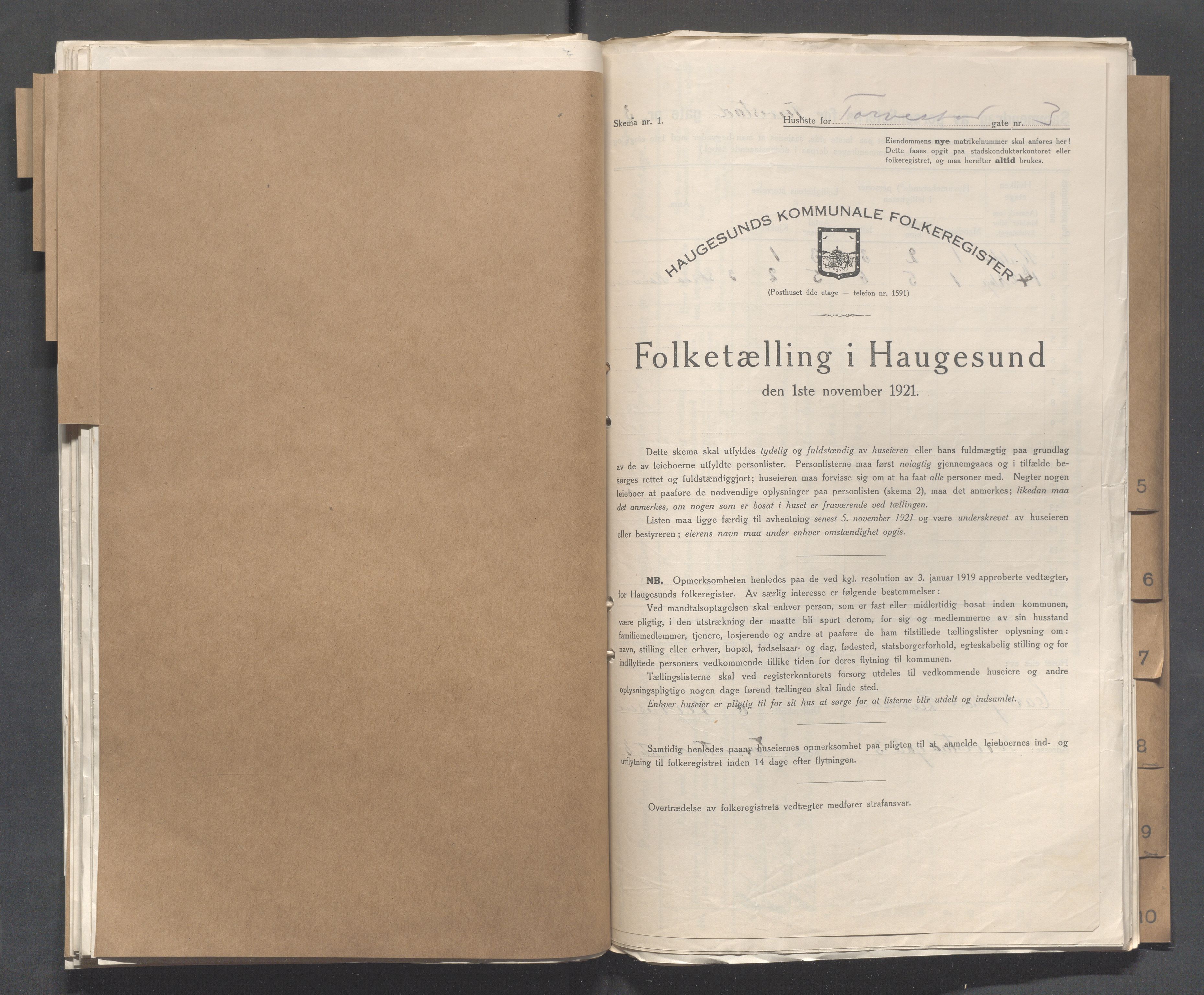 IKAR, Kommunal folketelling 1.11.1921 for Haugesund, 1921, s. 5465
